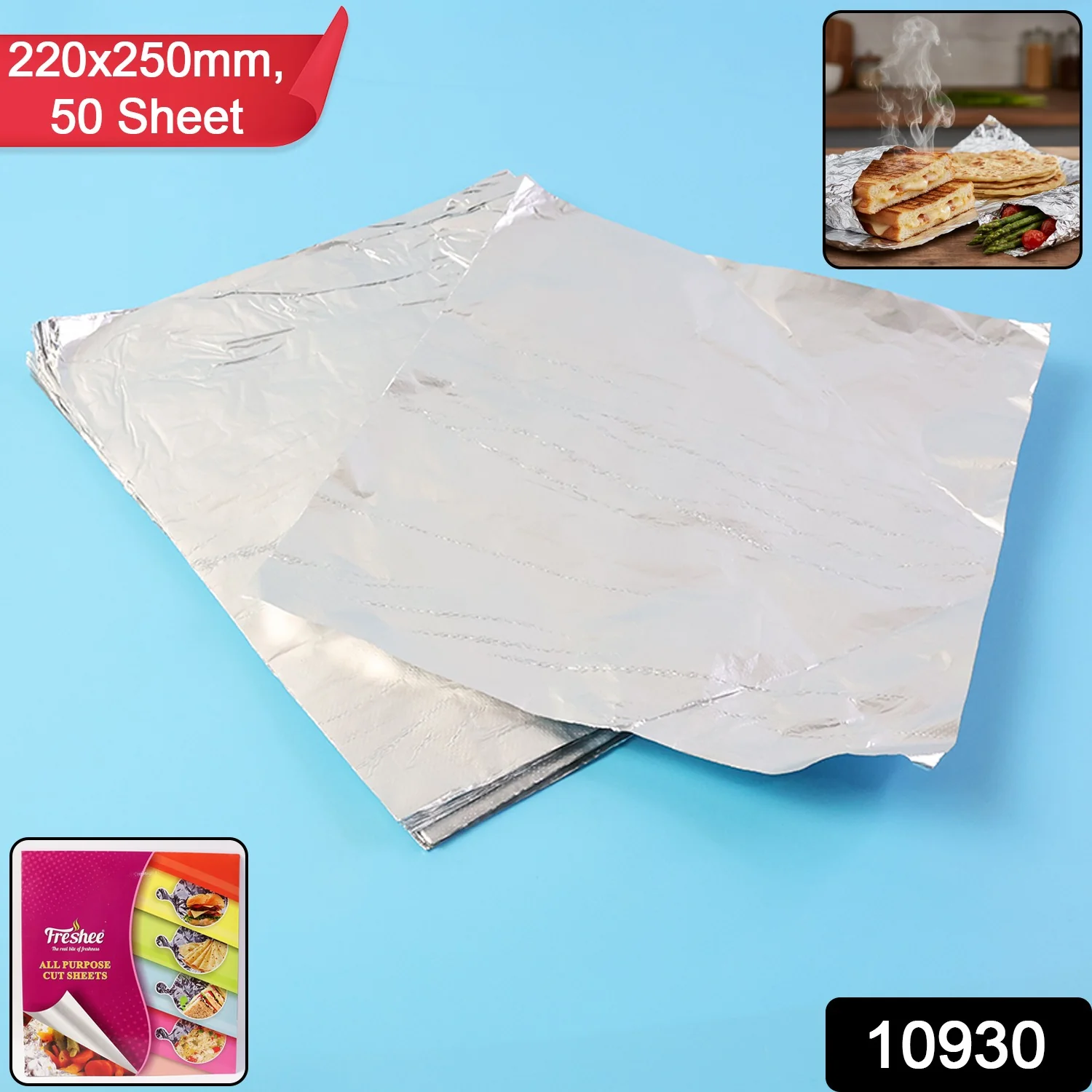 Aluminium Foil Cut Sheets 220×250 mm – 50 Sheets - Image 2