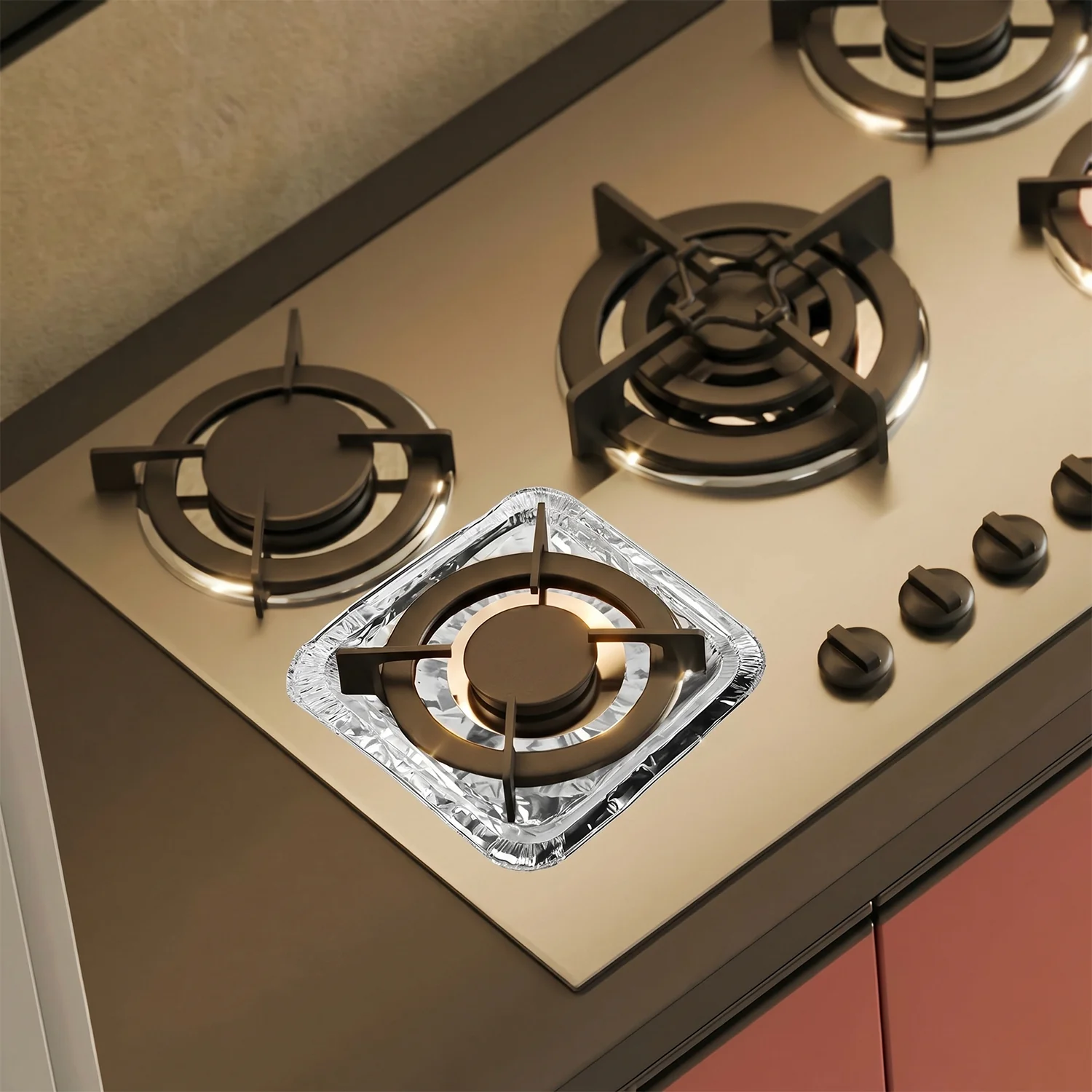 Aluminium Gas Stove Protector Covers (10 Pc, 23x23 cm) - Image 3