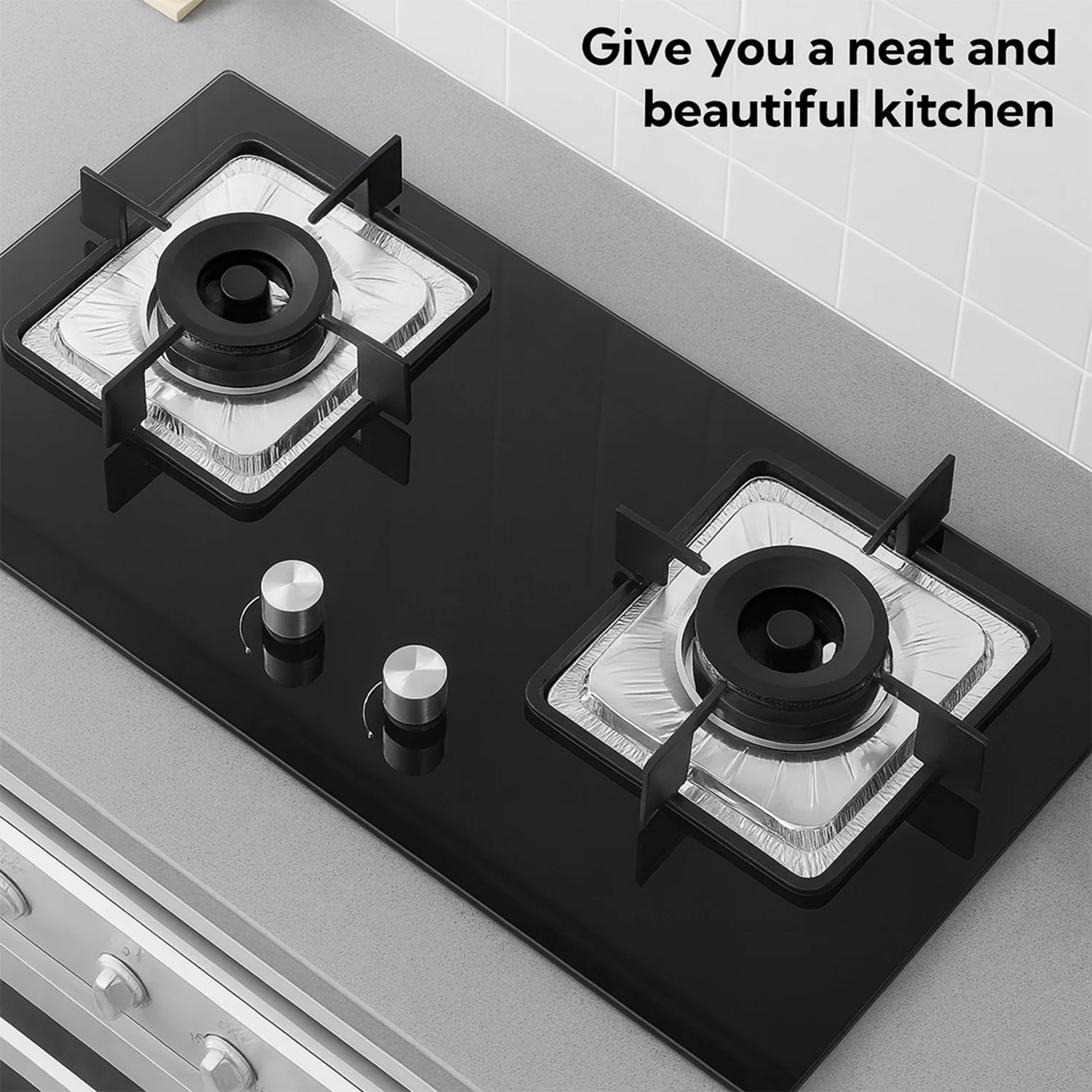 Aluminium Gas Stove Protector Covers (10 Pc, 23x23 cm) - Image 5