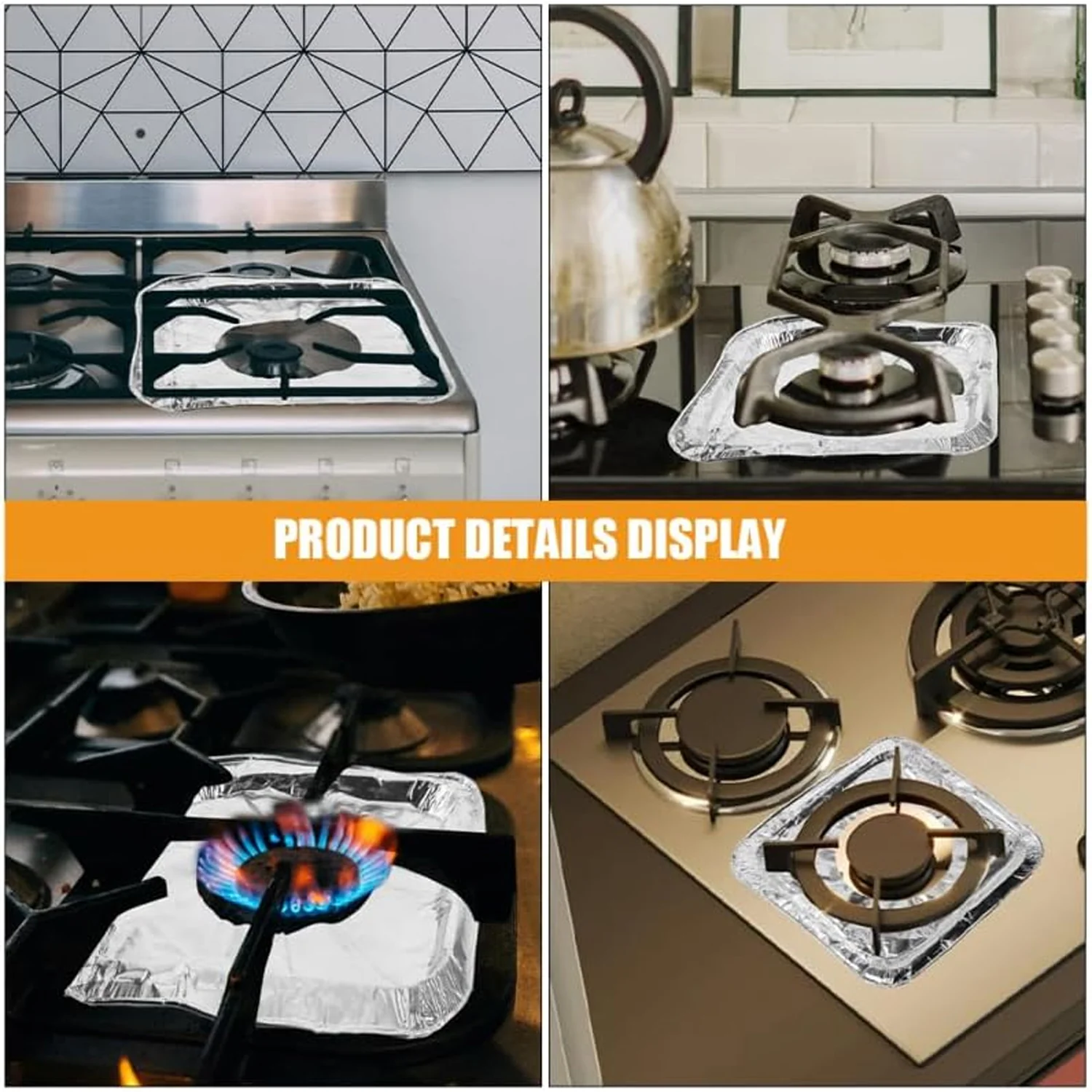 Aluminium Gas Stove Protector Covers (10 Pc, 23x23 cm) - Image 7