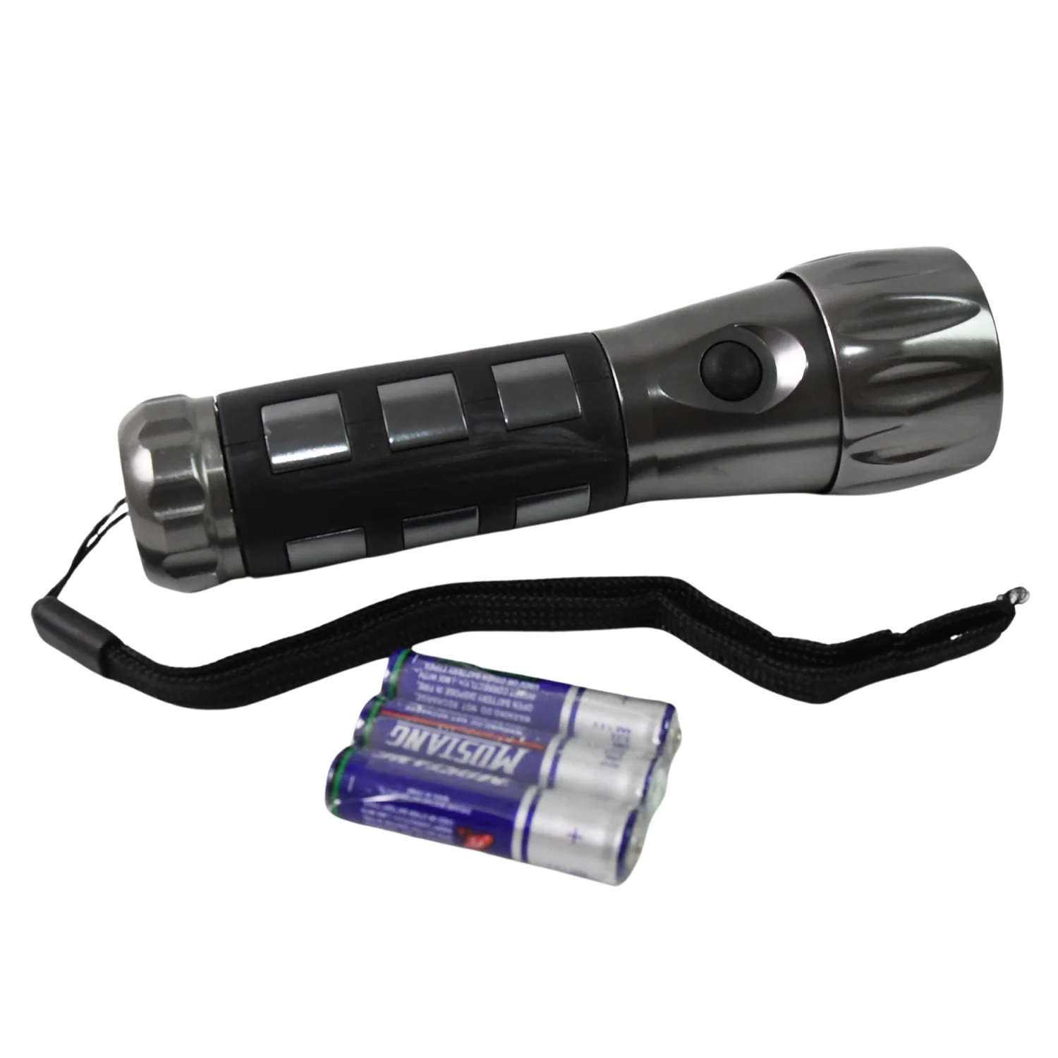 Aluminium Led/Xenon rubber grip Handtourch (3*1.5V AAA batteries / Not Included) - Image 4