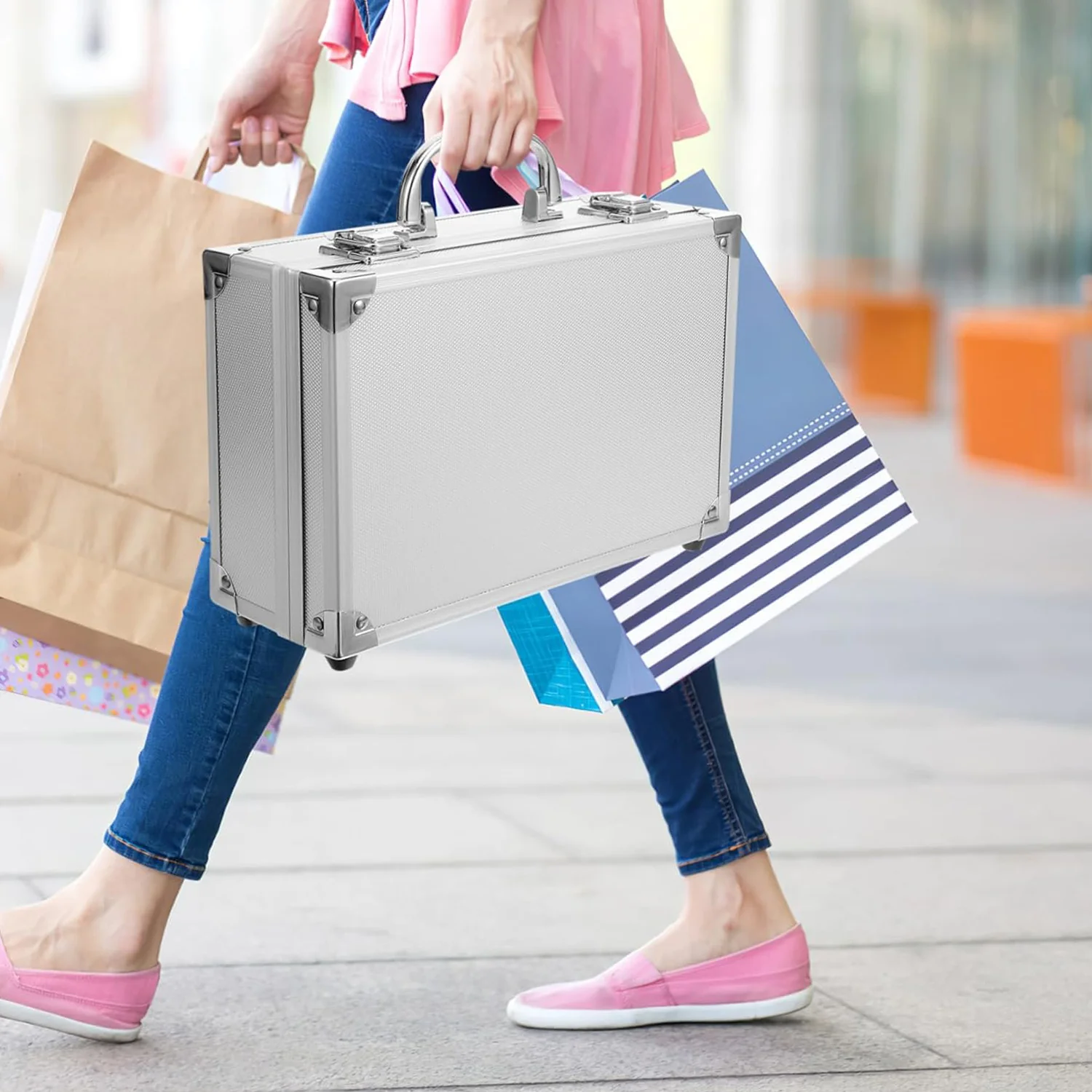Aluminium & Wooden Multipurpose Portable Suitcase (45×29×20 Cm / 1 Pc) - Image 6