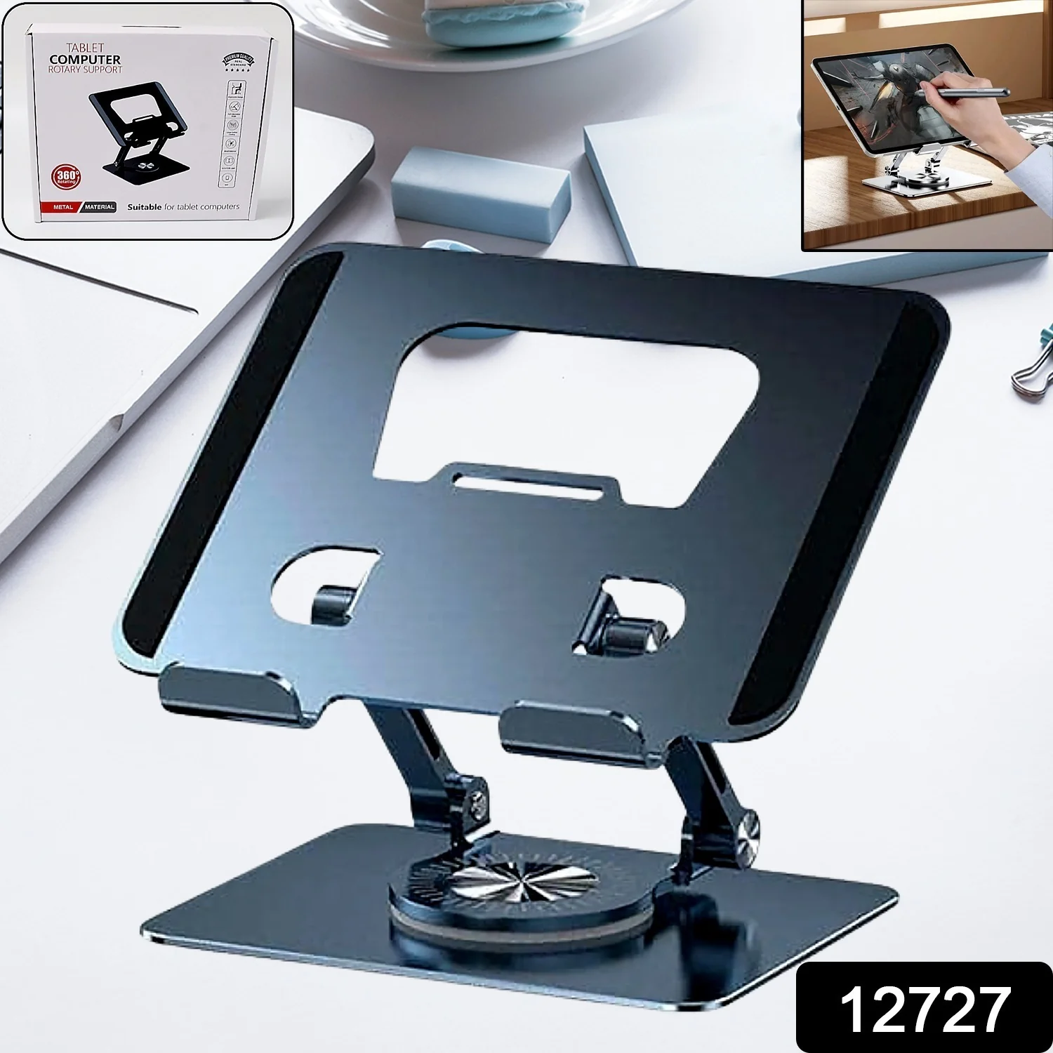 Aluminum Alloy 360°Rotating Bracket, Adjustable Laptop Stand - Image 2