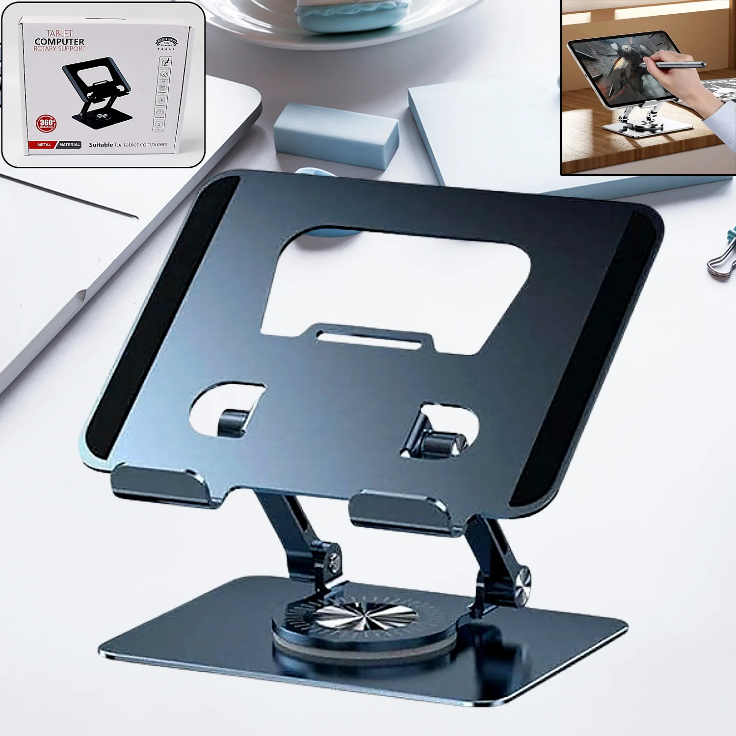 Aluminum Alloy 360°Rotating Bracket, Adjustable Laptop Stand - Image 3
