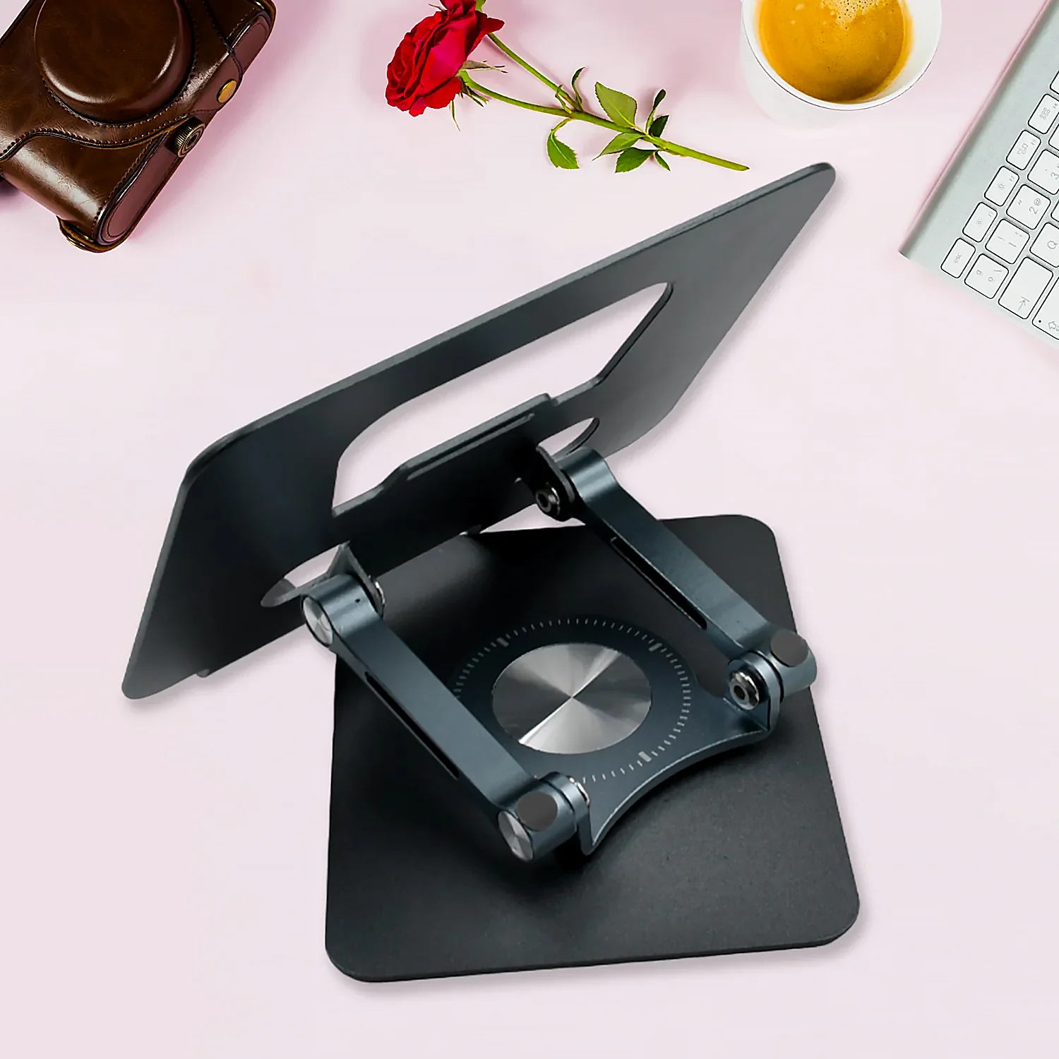 Aluminum Alloy 360°Rotating Bracket, Adjustable Laptop Stand - Image 5