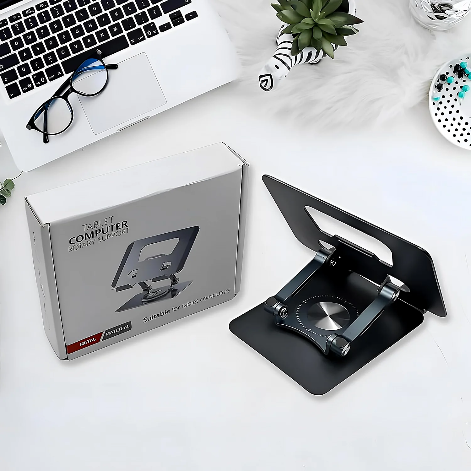 Aluminum Alloy 360°Rotating Bracket, Adjustable Laptop Stand - Image 6