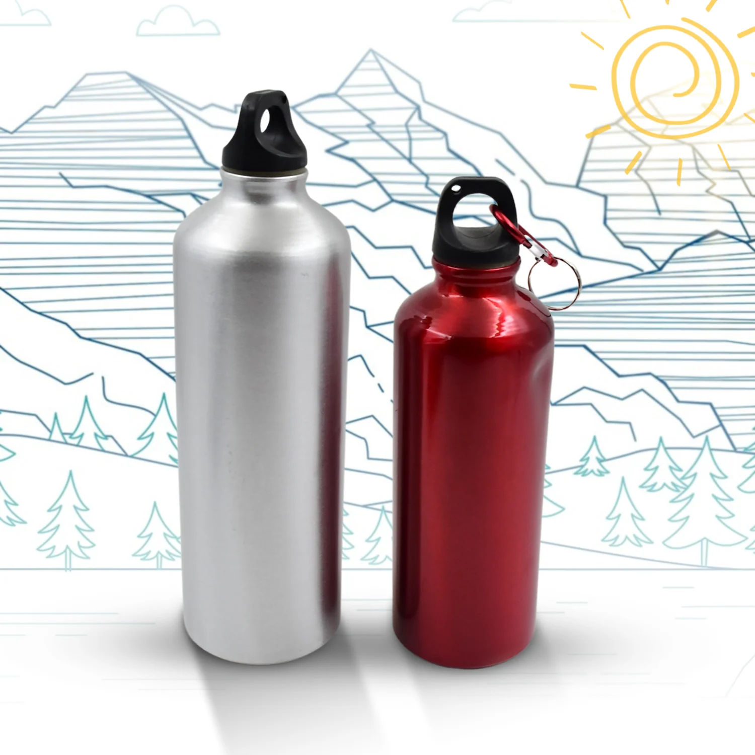 Aluminum Durable Sports Water Bottle (1 Pc / Mix Size & Color) - Image 6