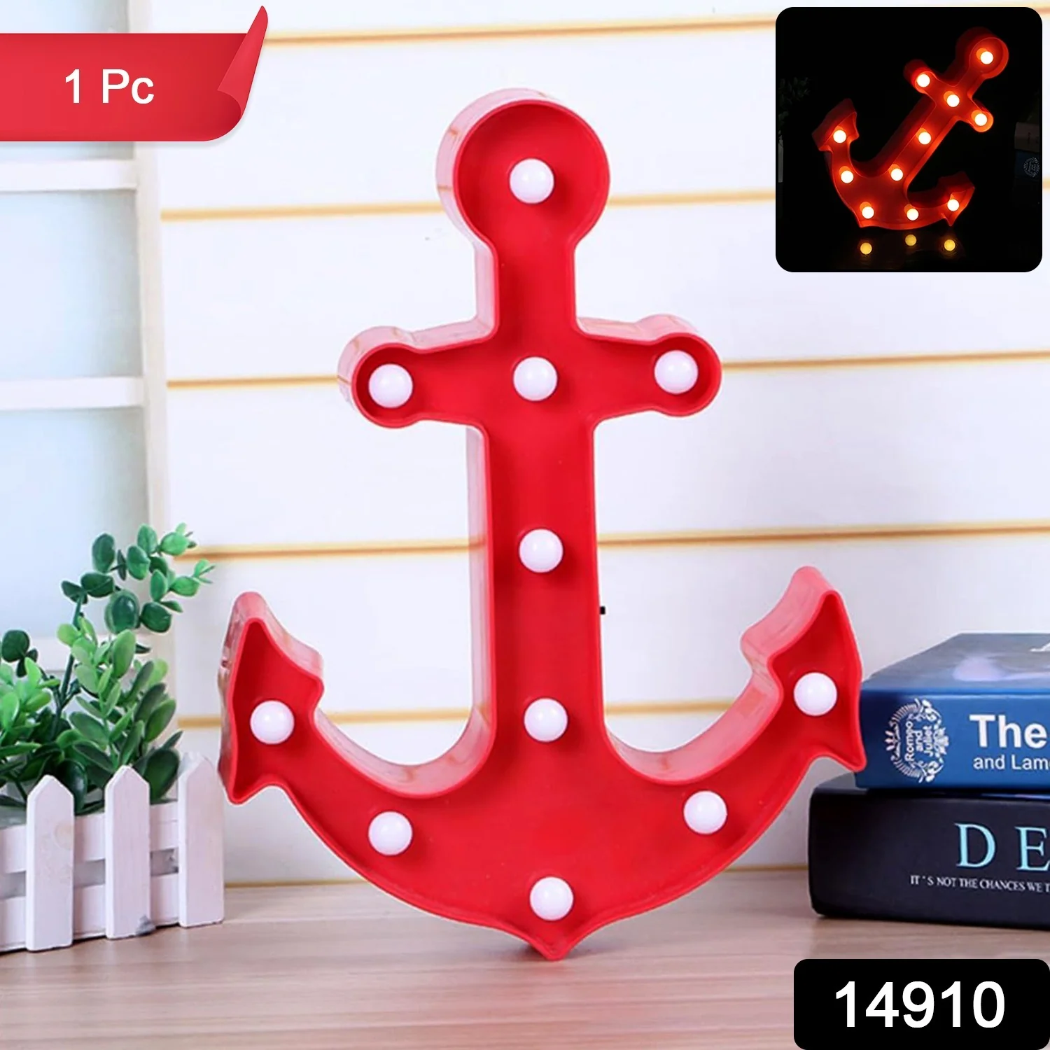 Anchor Shape LED Decorative Night Lamp - (1 Pc) - Image 2
