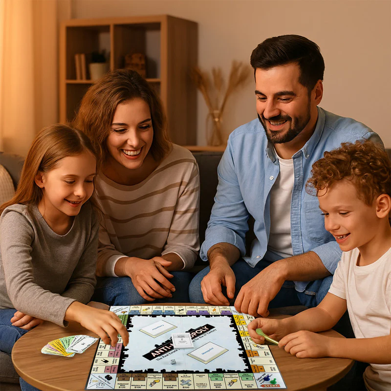 Anti-Monopoly Board Game – Classic Real Estate Trading Family & Friends Strategy Game - Image 4