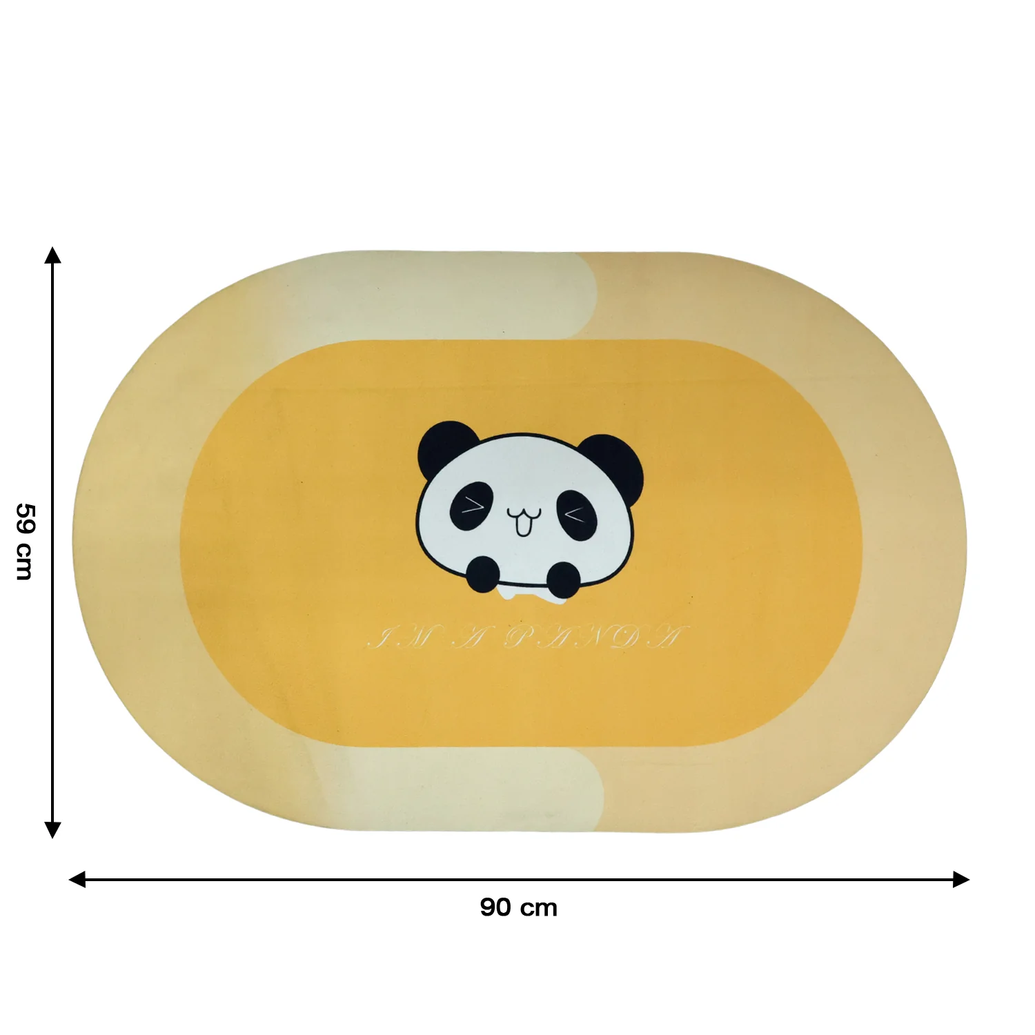 Anti-Slip Cartoon Panda Printed Bathroom Floor Mat (1 Pc, 90 x 59 Cm) - Image 6