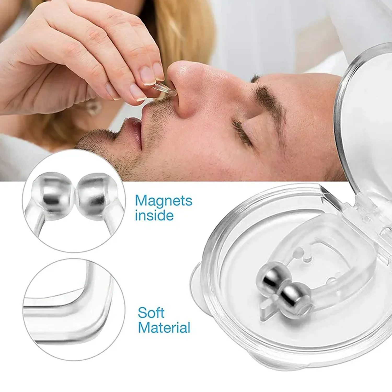 Silicone Magnetic Nose Clip Anti Snore Device for Heavy Snoring Sleeper (1 Pc) - Image 5