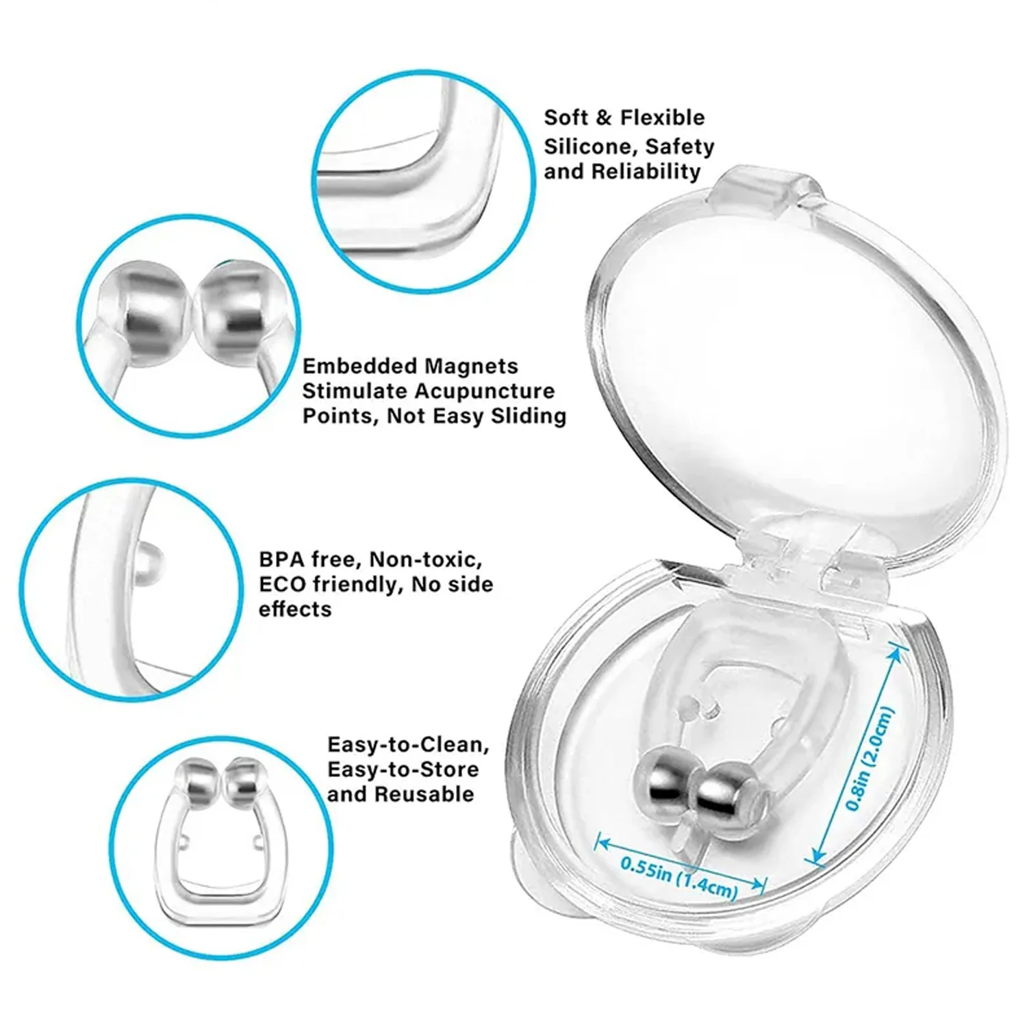 Silicone Magnetic Nose Clip Anti Snore Device for Heavy Snoring Sleeper (1 Pc) - Image 9