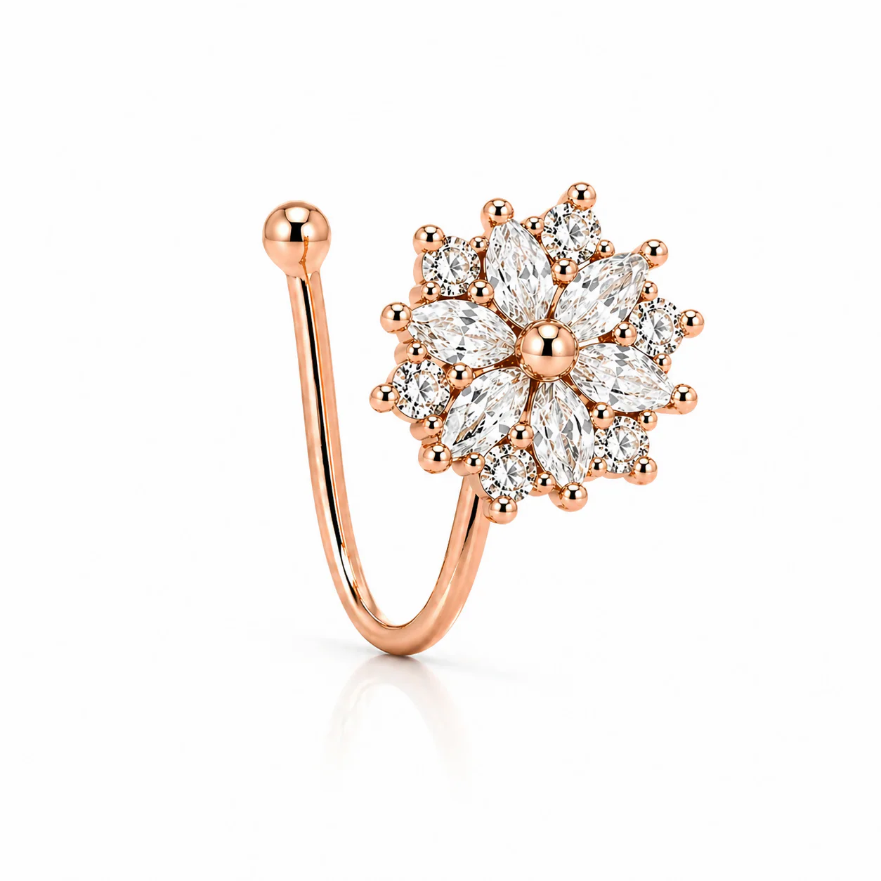 Anti Tarnish Stylish Floral Nose Stud for Women & Girls – Elegant Jewelry Piece - Image 4