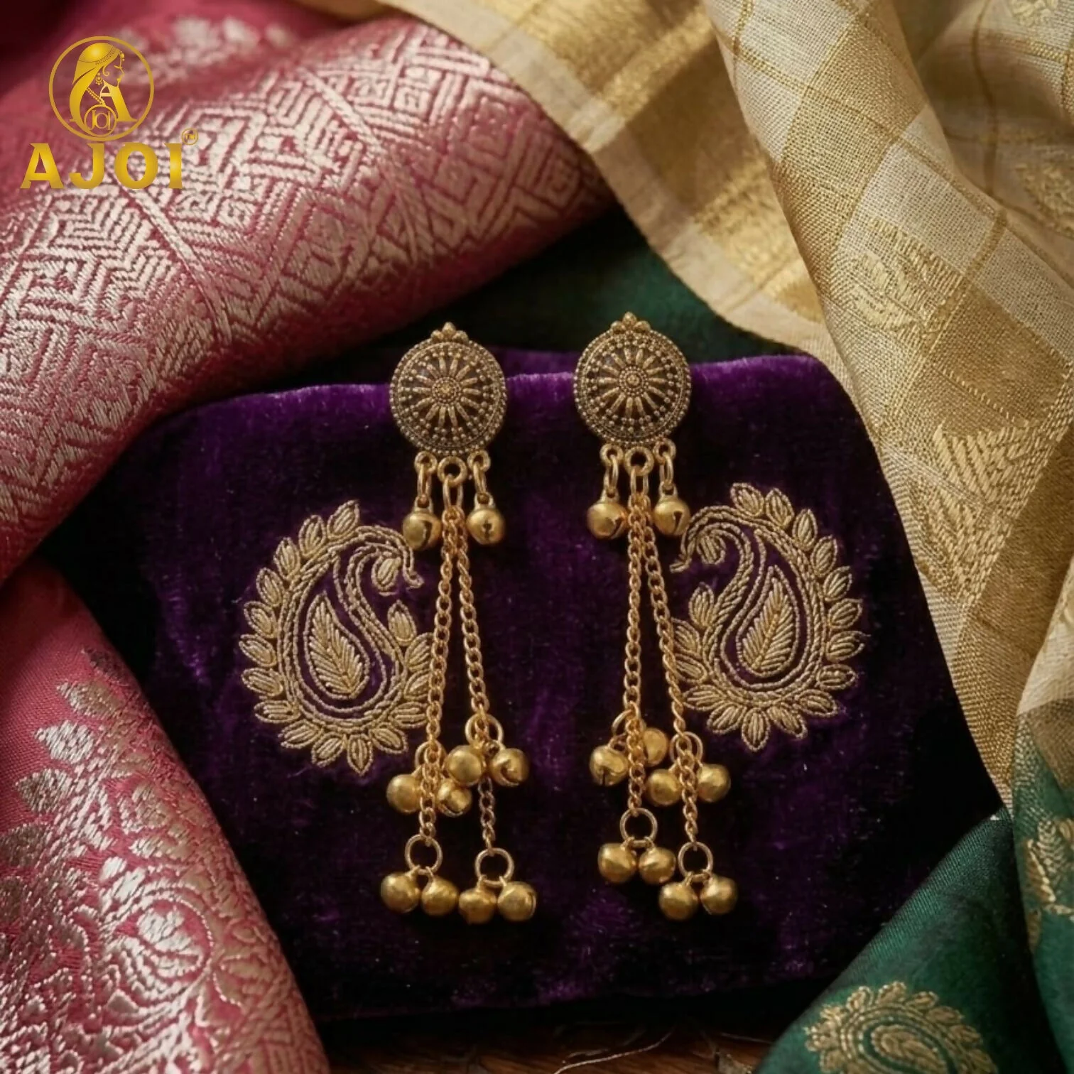 Antique Gold-Plated Traditional Earrings - Image 4