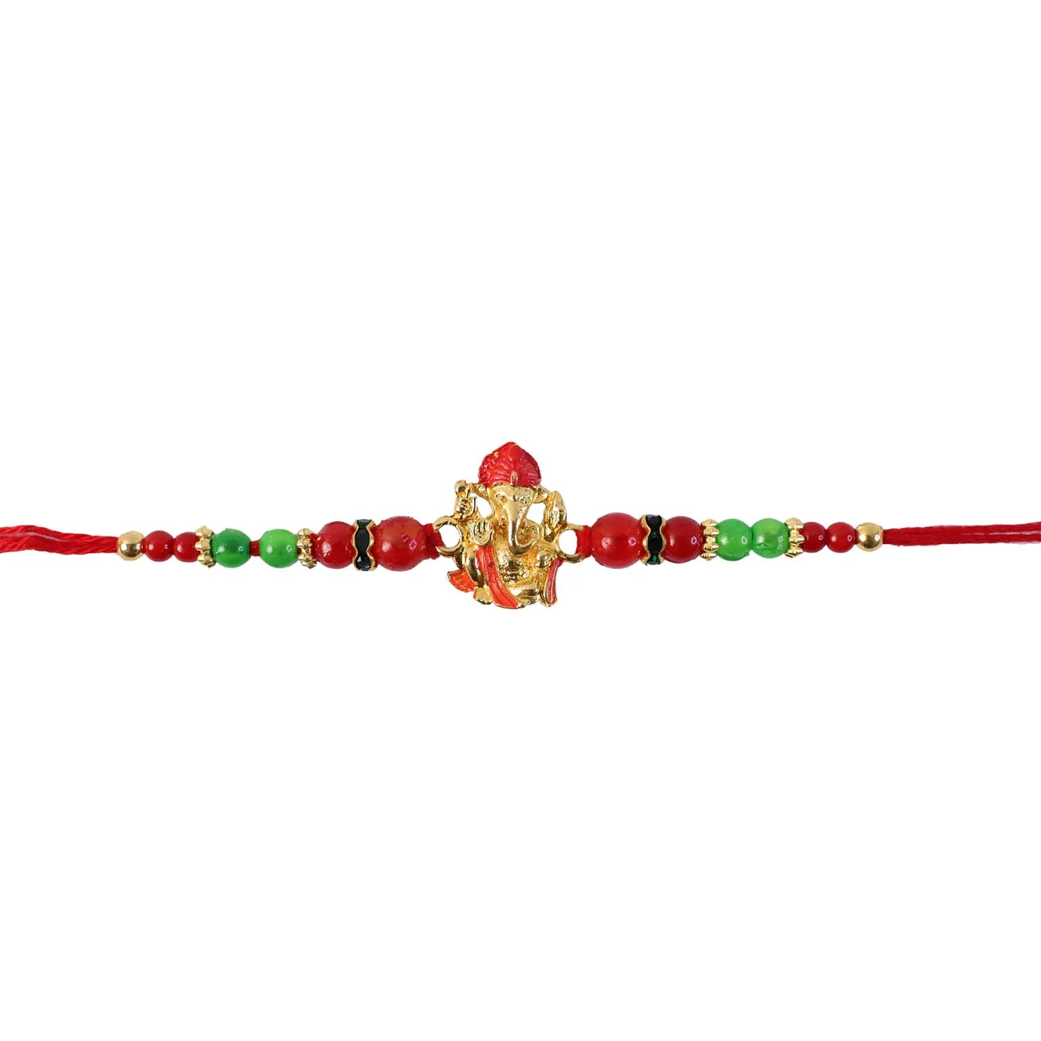 Antique Golden Ganesha Designer Rakhi - Image 5