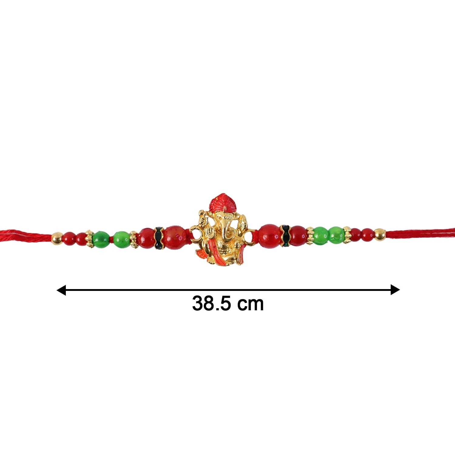 Antique Golden Ganesha Designer Rakhi - Image 6