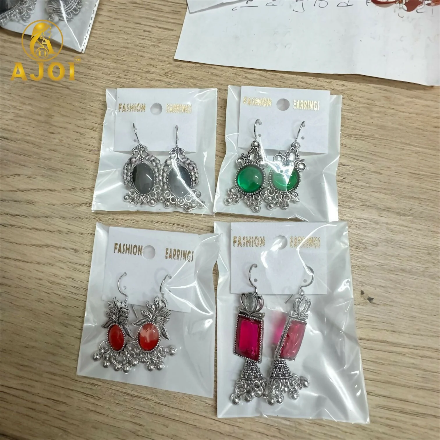 Antique Multi Colorful Ethnic Earring Combo Set for Women & Girls (Set of 4) - Image 5