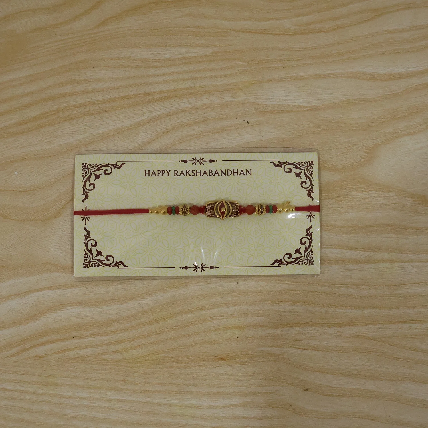 Antique Oxidized Rudraksha Designer Rakhi - Image 7