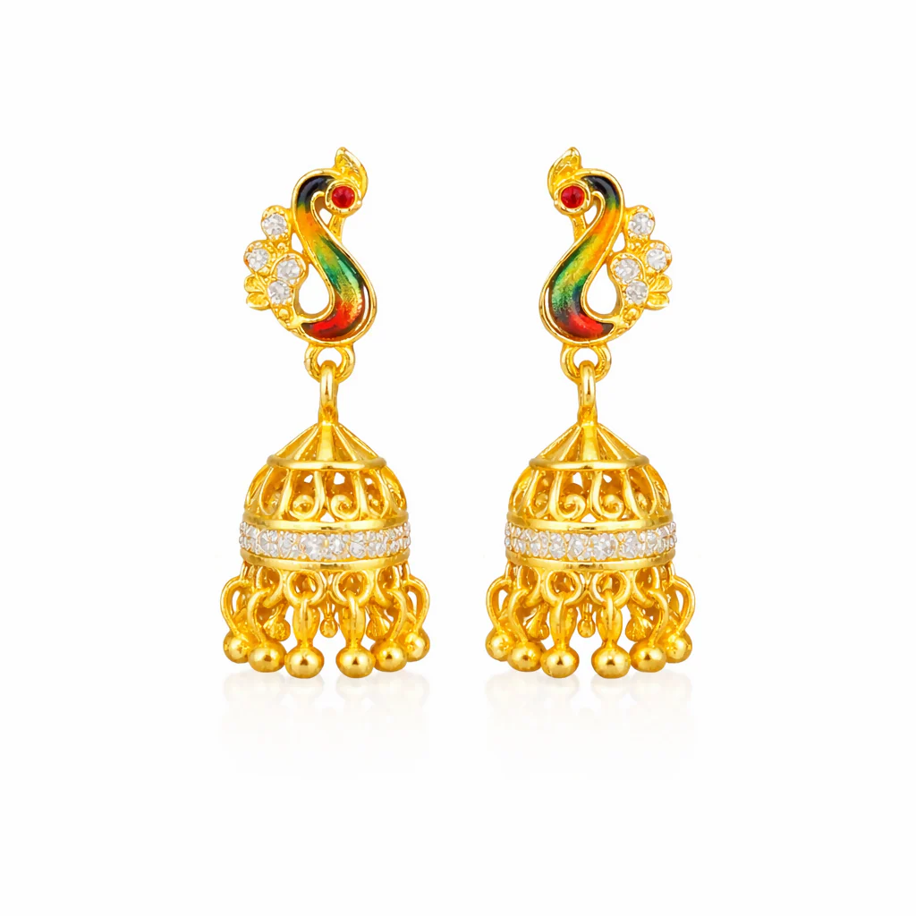 Antique Peacock Pattern Ethnic Earrings - Image 3