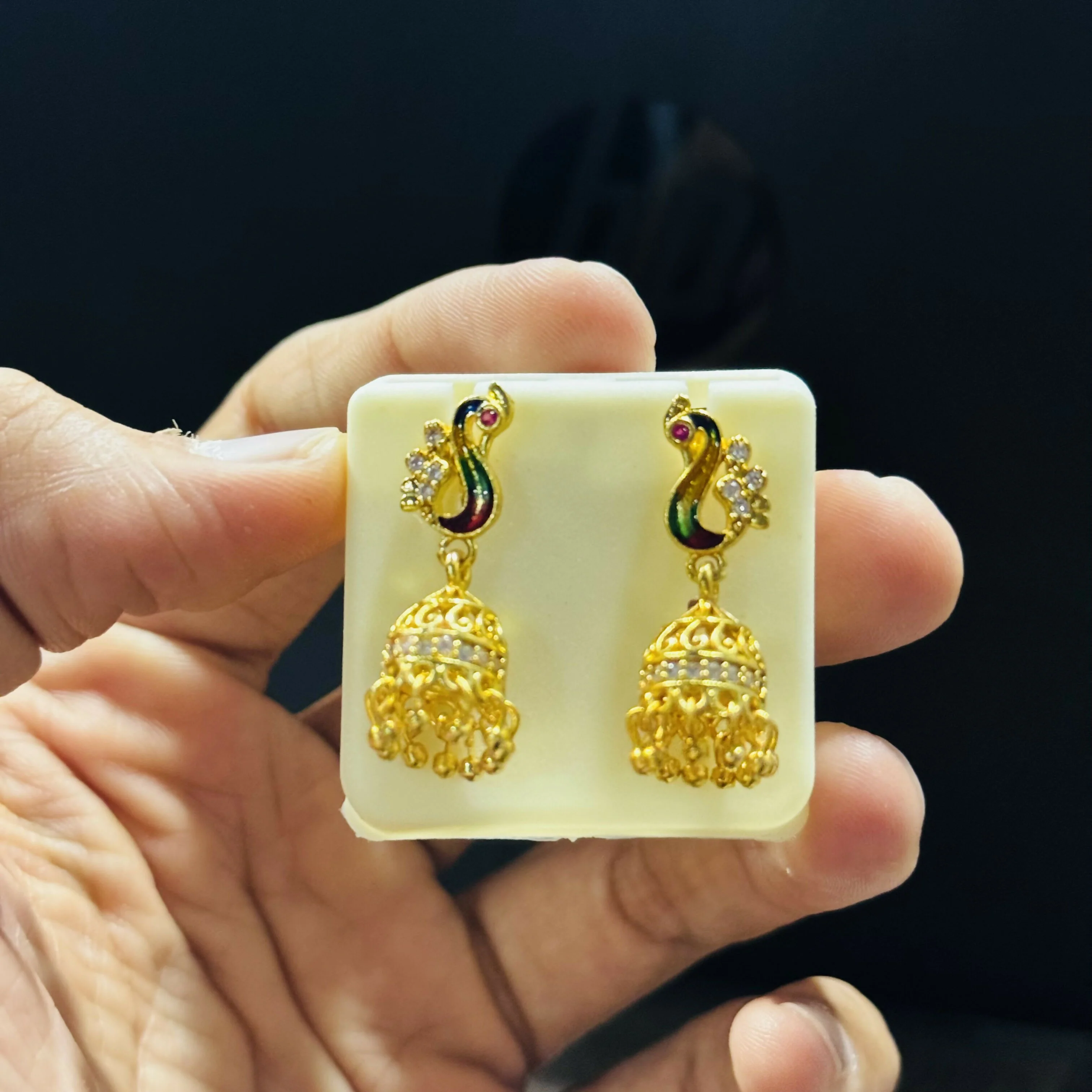Antique Peacock Pattern Ethnic Earrings - Image 4