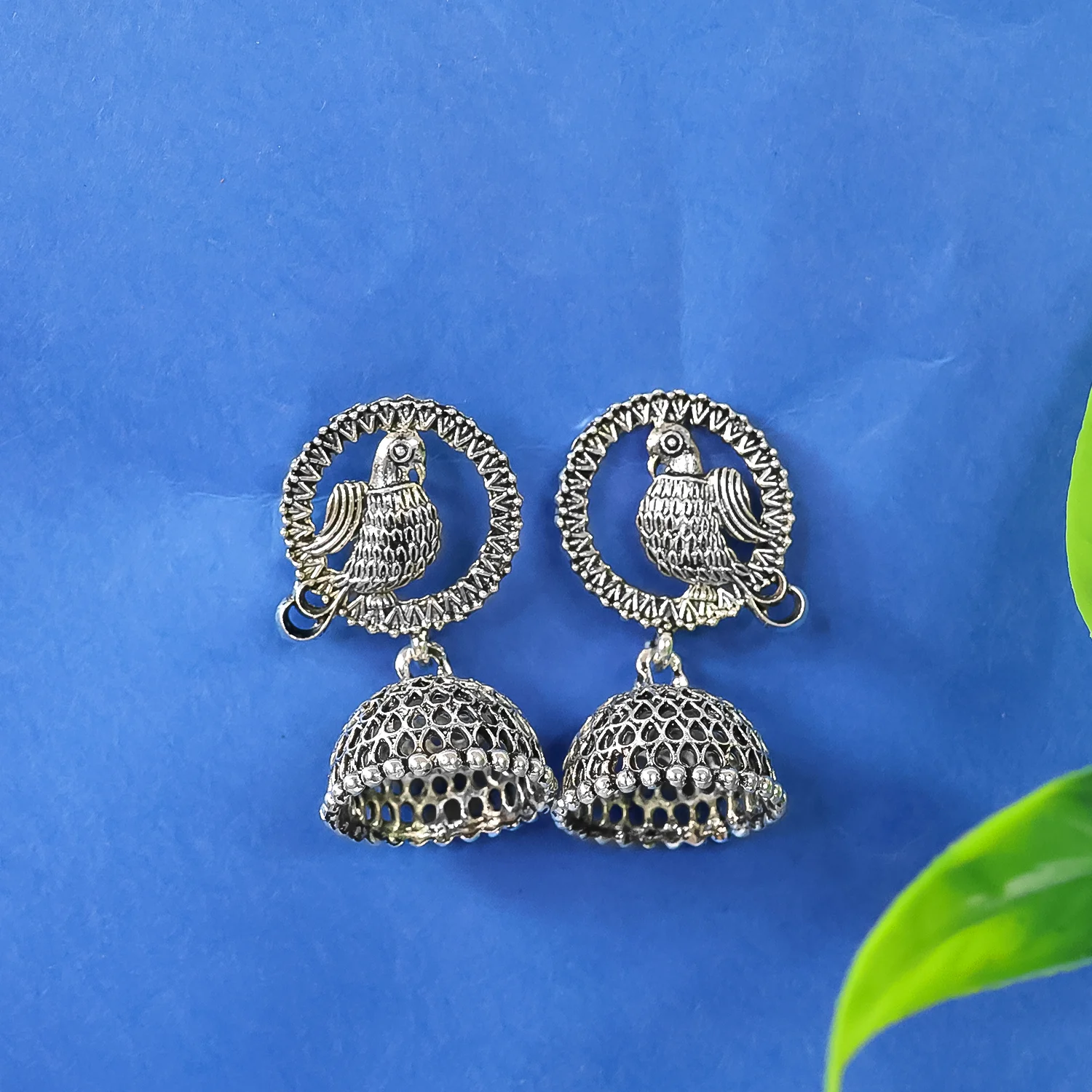 Women's Silver Plated Oxidized Combo Of 3 Jumka Dangled Earring - Image 3
