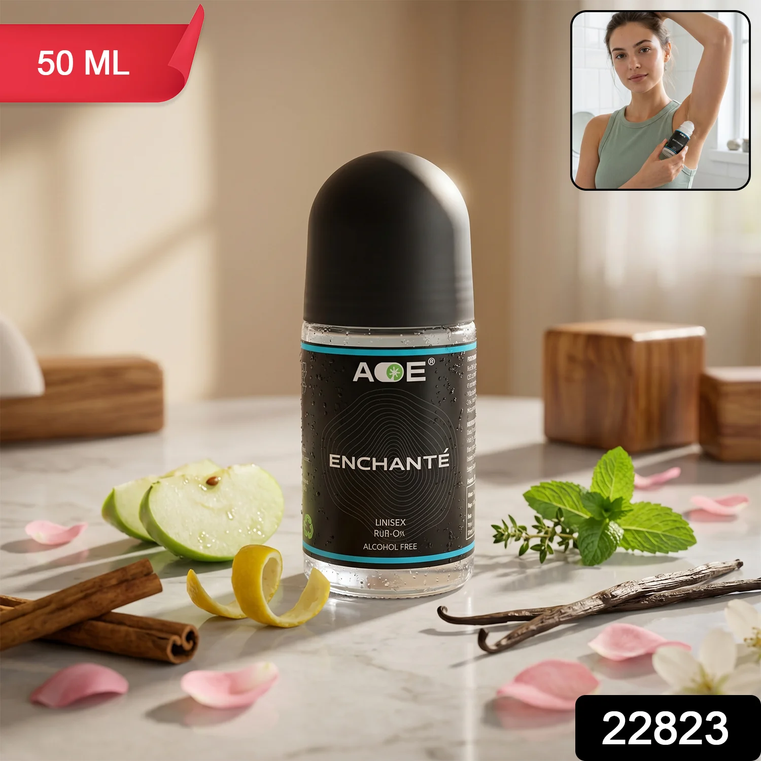 AOE Premium Long Lasting Unisex Roll-On Deodorant Body Fragrance (1 Pc, 50 ML / Blue) - Image 2