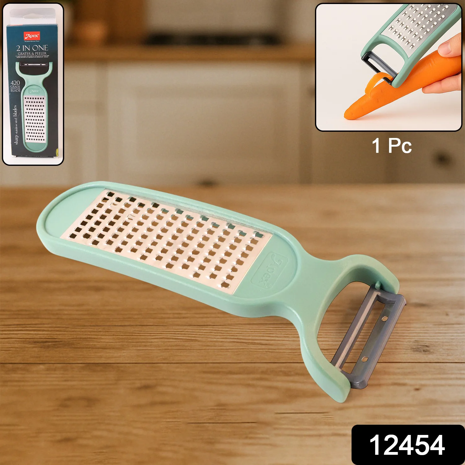 Apex 2-in-1 Vegetable Grater & Peeler Combo Tool - Image 2