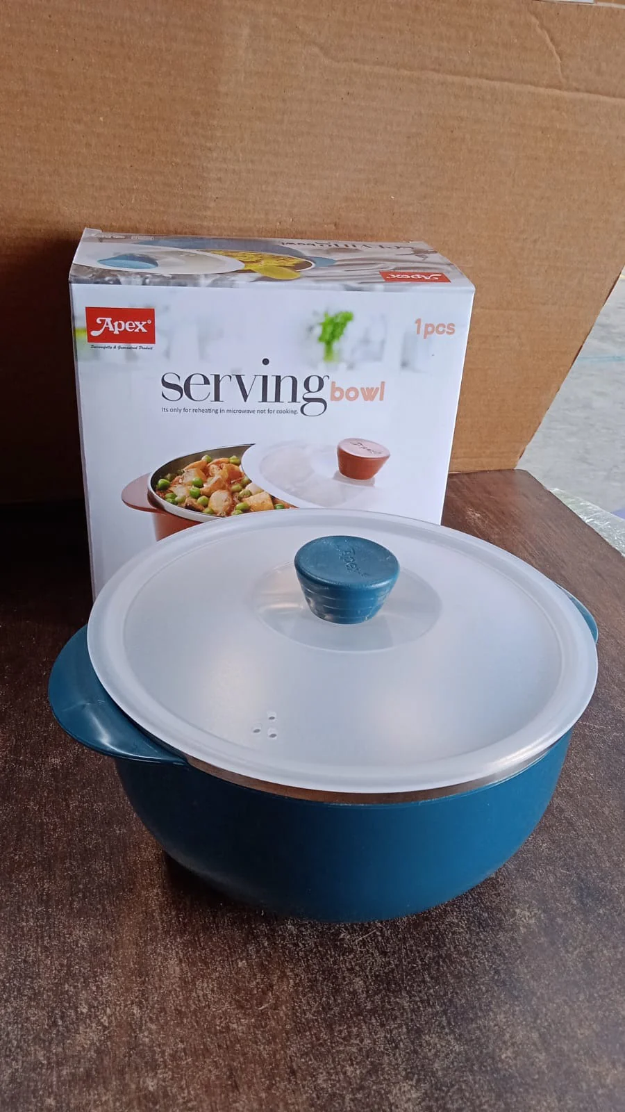 Apex 2200ml Microwave-Safe Plastic Serving Bowl with Lid (1 Pc) - Image 7