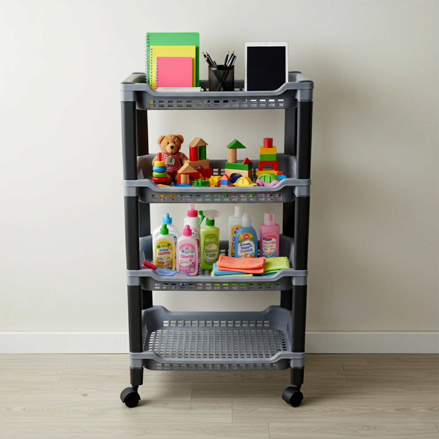 Apex 4-Layer Big Multipurpose Plastic Storage Rack - Image 4