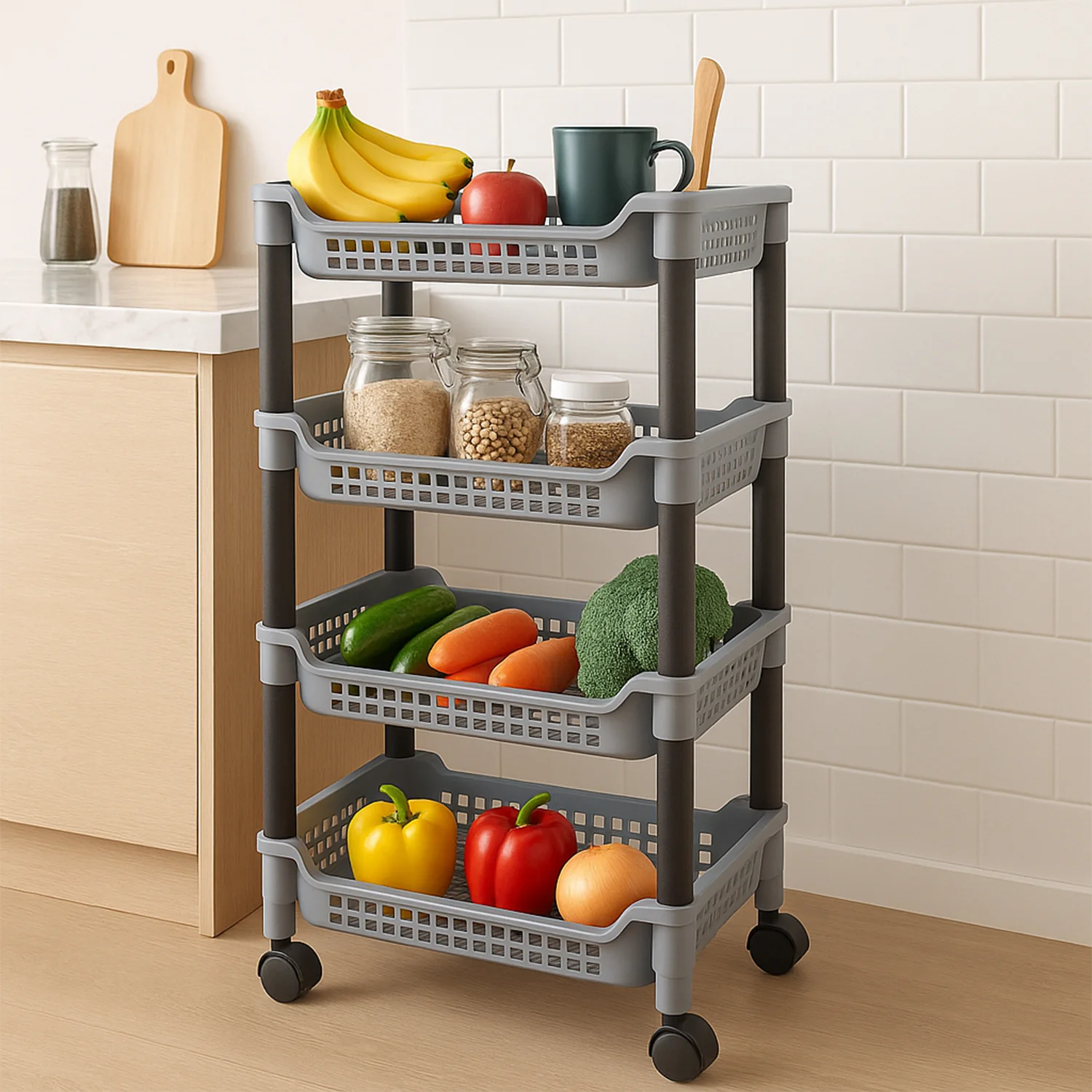 Apex 4-Layer Big Multipurpose Plastic Storage Rack - Image 6