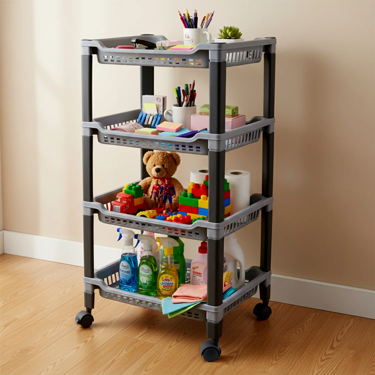 Apex 4-Layer Big Multipurpose Plastic Storage Rack - Image 7