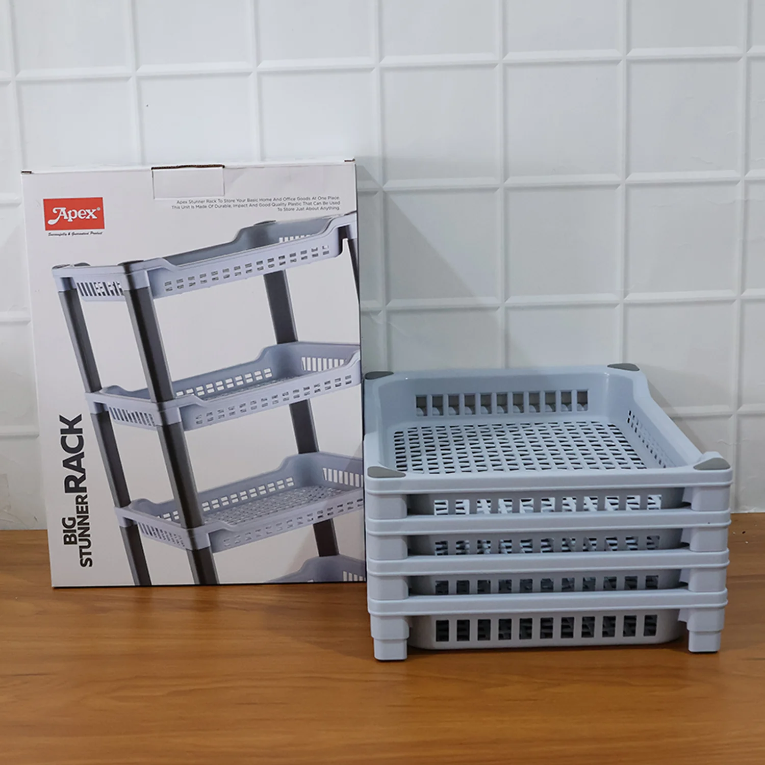 Apex 4-Layer Big Multipurpose Plastic Storage Rack - Image 8