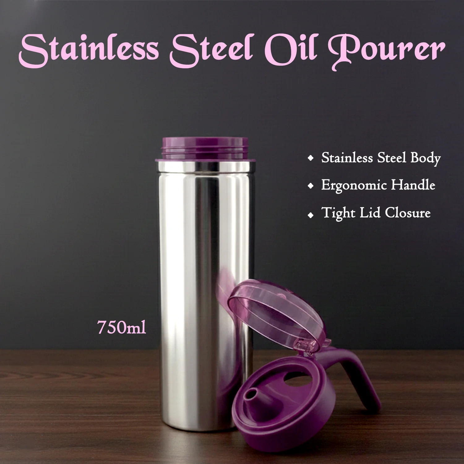Apex 750ml Approx. Stainless Steel Oil Pourer (1 Pc) - Image 4