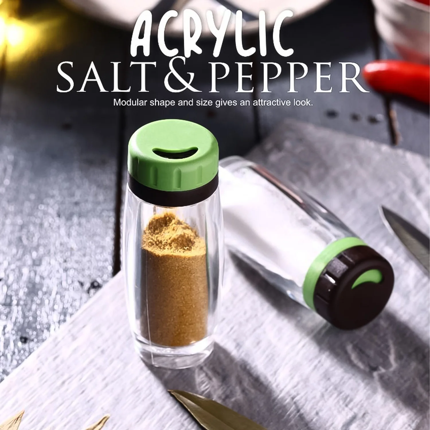 Apex Acrylic Salt and Pepper Shaker Set of 2 - Image 4