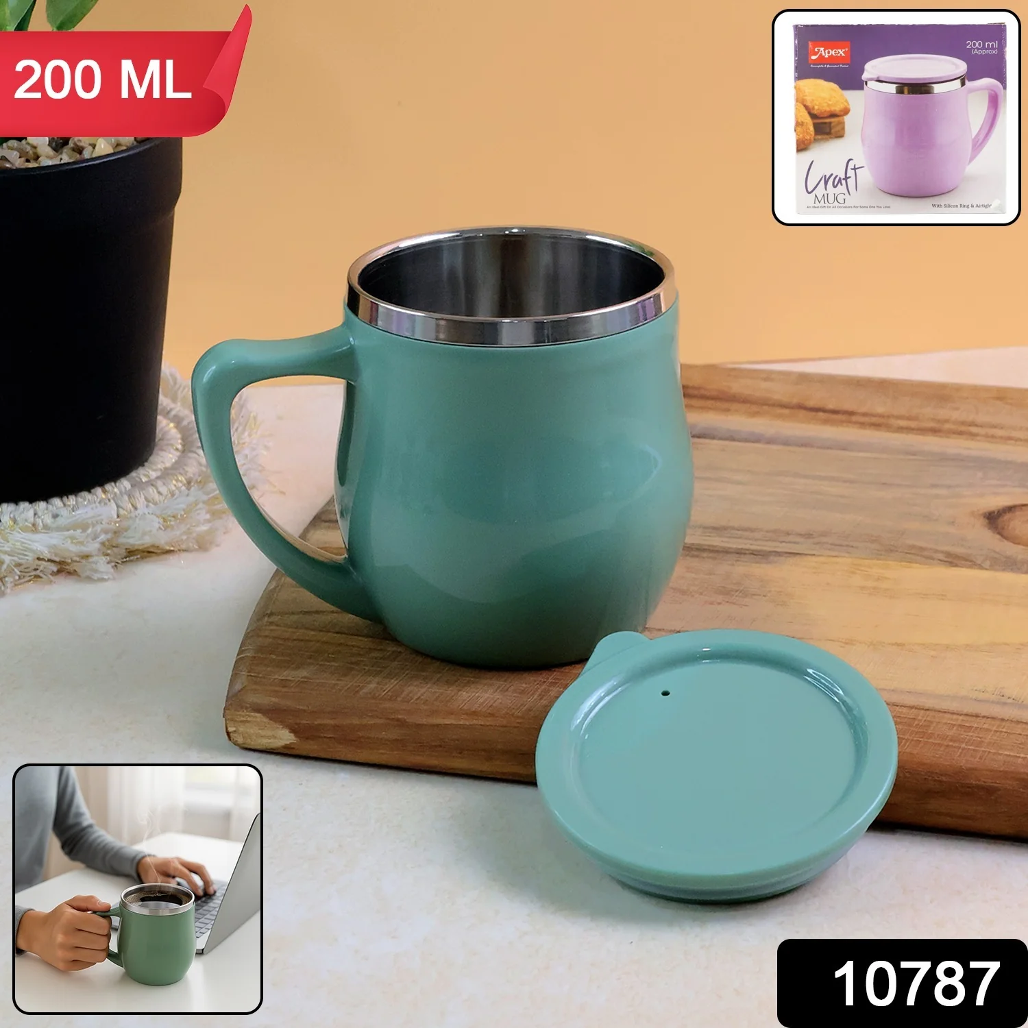 Apex Double-Wall Desk Mug - (200ML / 1 Pc) - Image 2