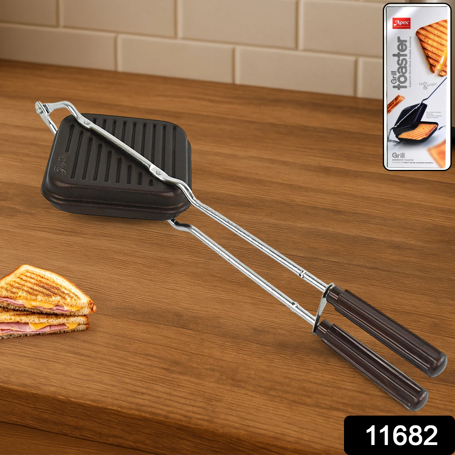 Apex Heavy Gauge Aluminium Grill Sandwich Toaster - Image 2