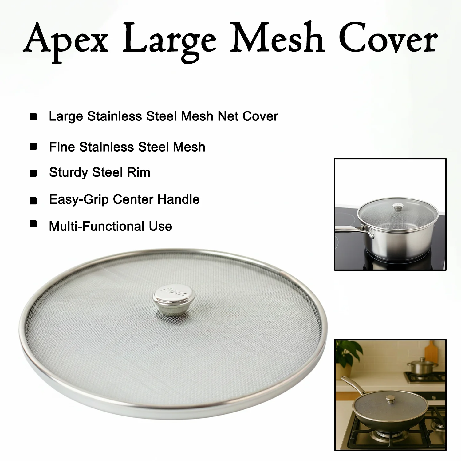 Apex Large Stainless Steel Mesh Net Cover for Cooking (1 Pc) - Image 4