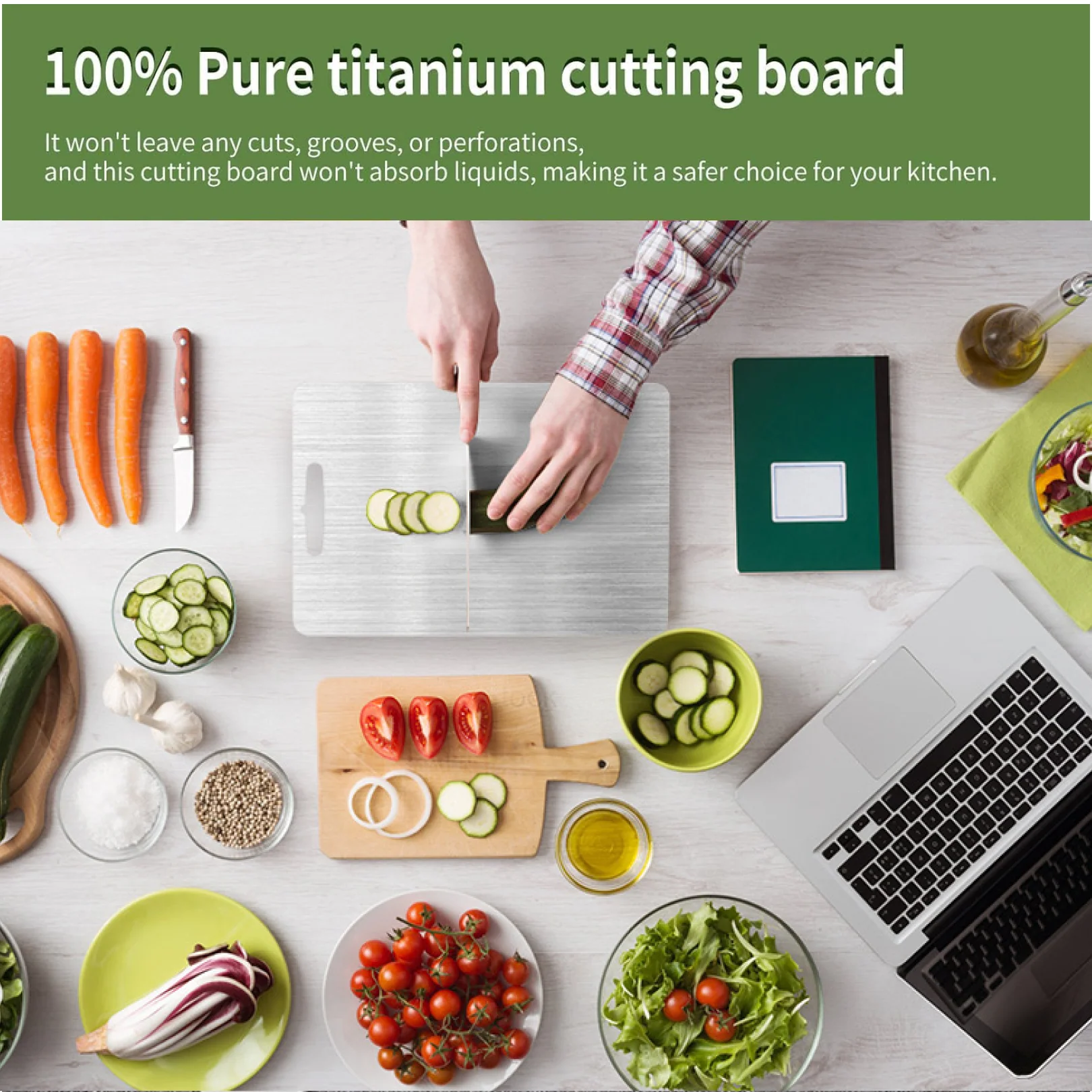 Apex Large Stainless Steel Multipurpose Chopping & Cutting Board (260x360mm / 1 Pc) - Image 3