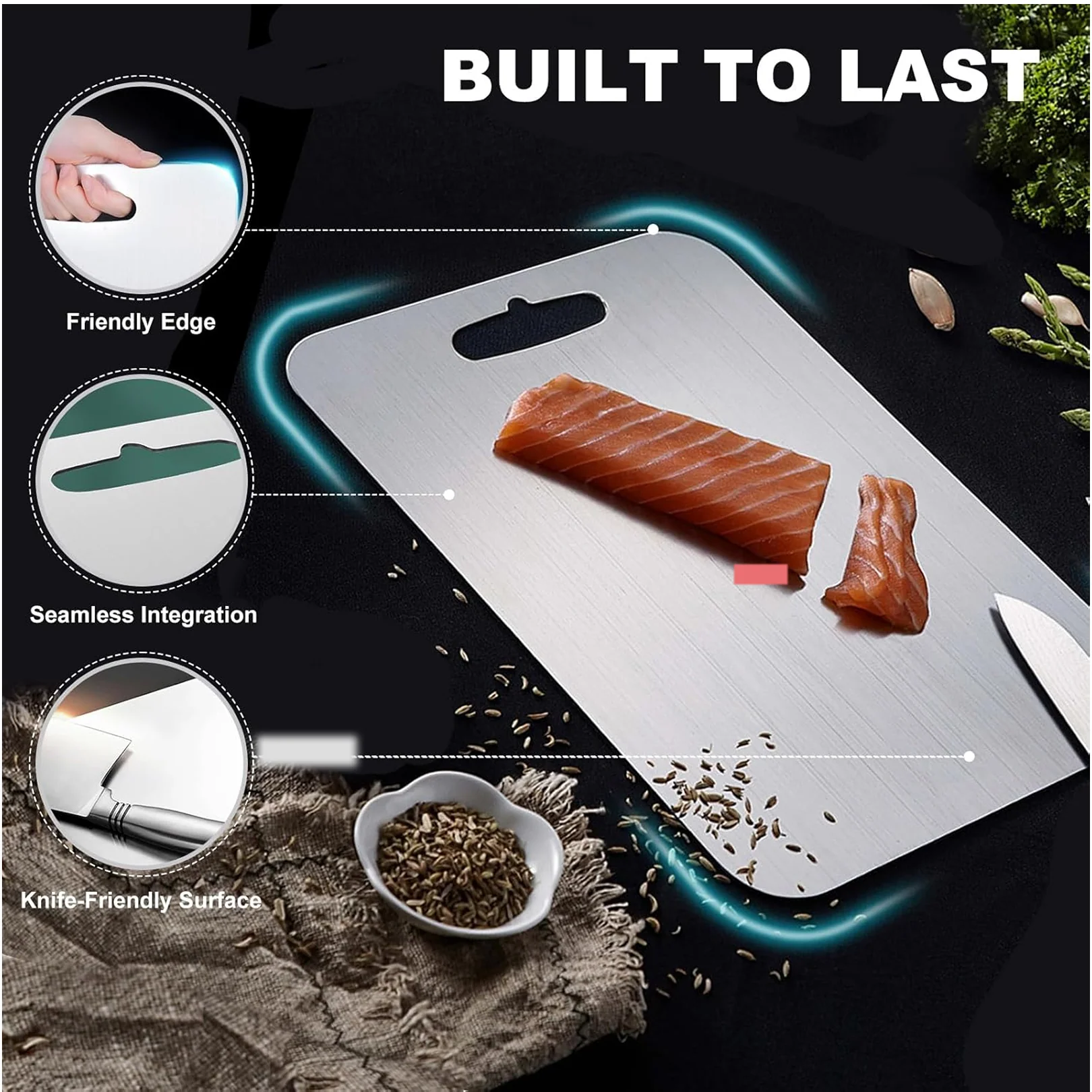 Apex Large Stainless Steel Multipurpose Chopping & Cutting Board (260x360mm / 1 Pc) - Image 5