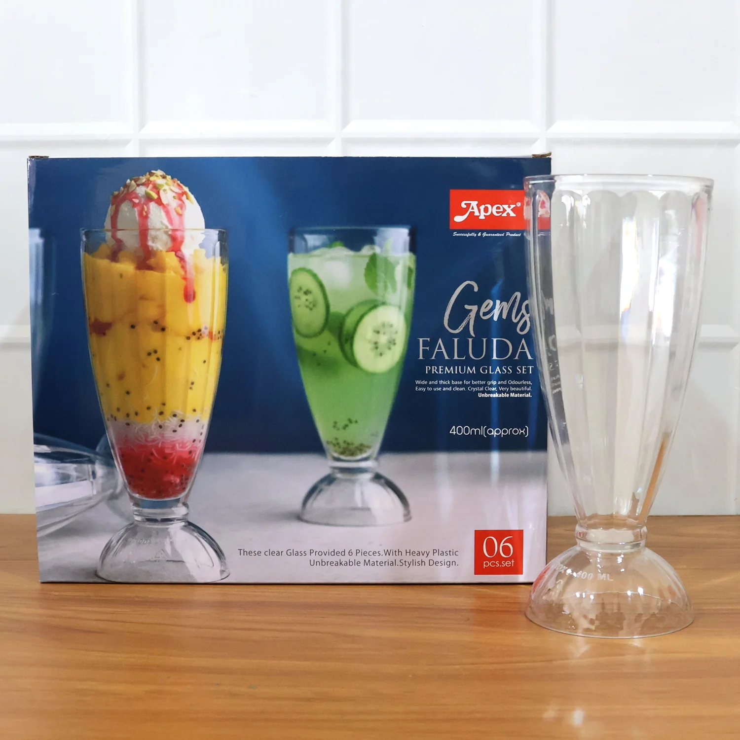 Apex Premium Dessert & Falooda Glasses (Approx 400ML / 6 Pc) - Image 9