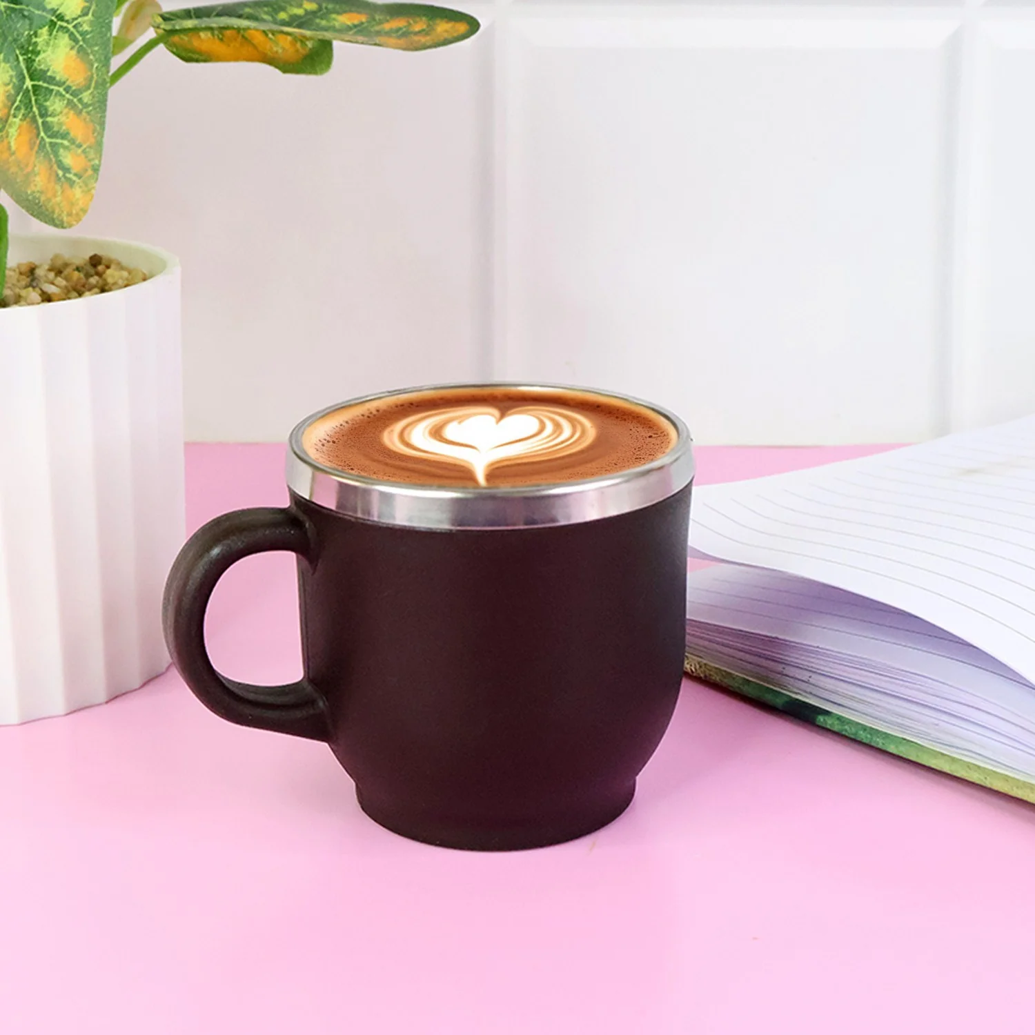 Apex Premium Double Wall Stainless Steel Cappuccino Mug Gift Set (6 Pc / 100 ML) - Image 3