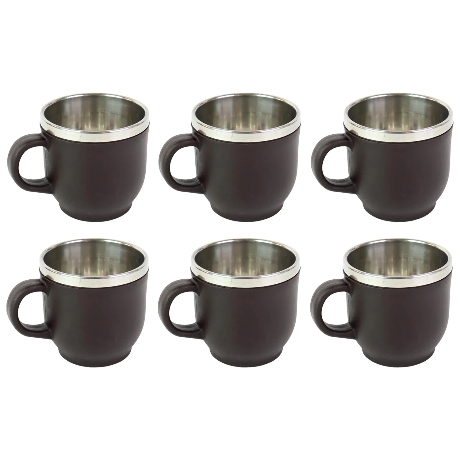 Apex Premium Double Wall Stainless Steel Cappuccino Mug Gift Set (6 Pc / 100 ML) - Image 5