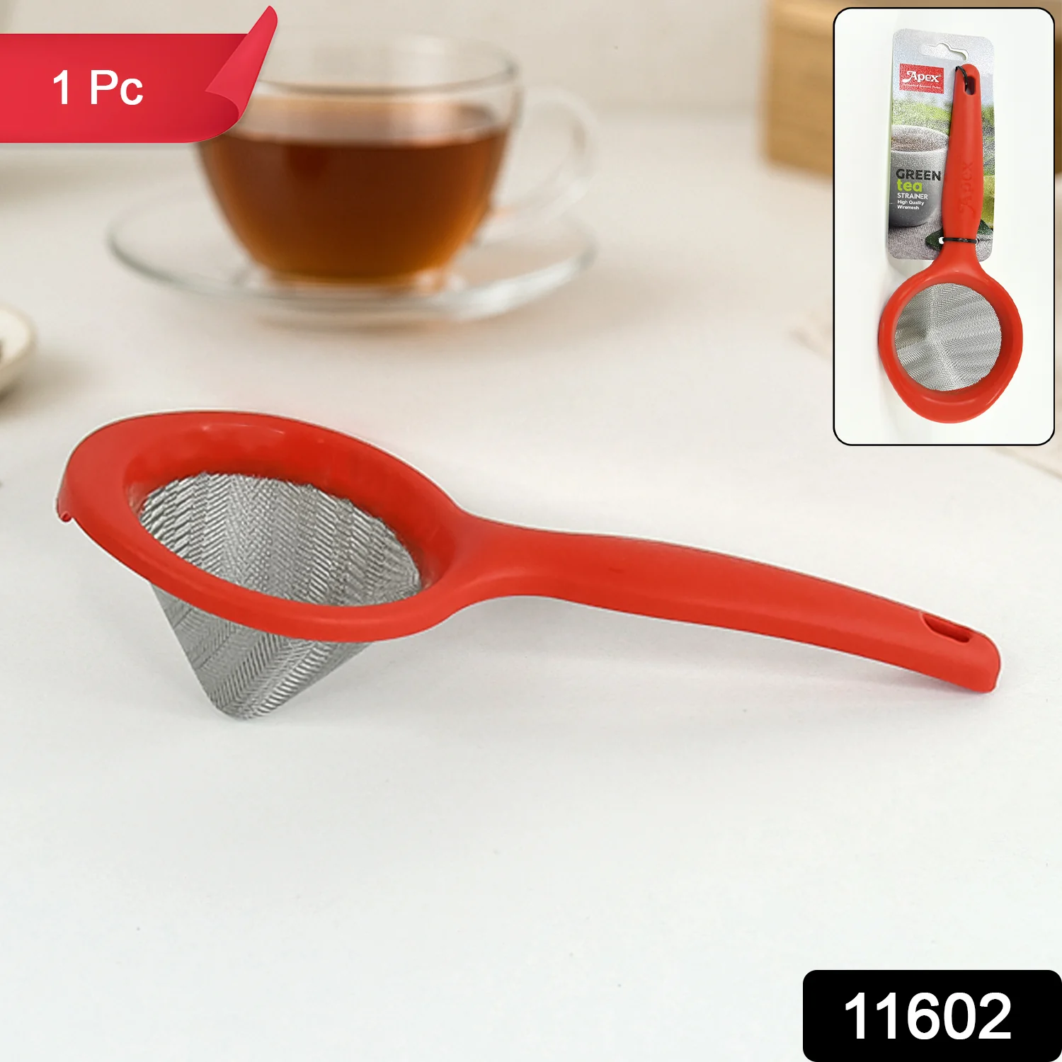 Apex Premium Green Tea Strainer with Fine Stainless Steel Mesh - Image 2