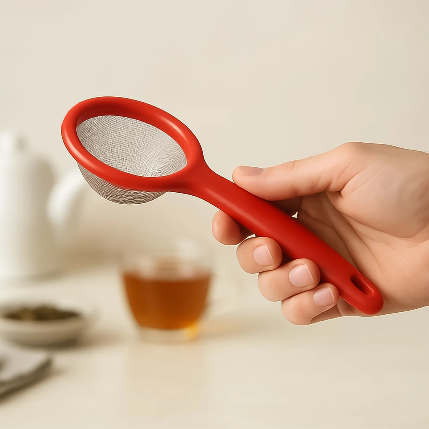 Apex Premium Green Tea Strainer with Fine Stainless Steel Mesh - Image 3