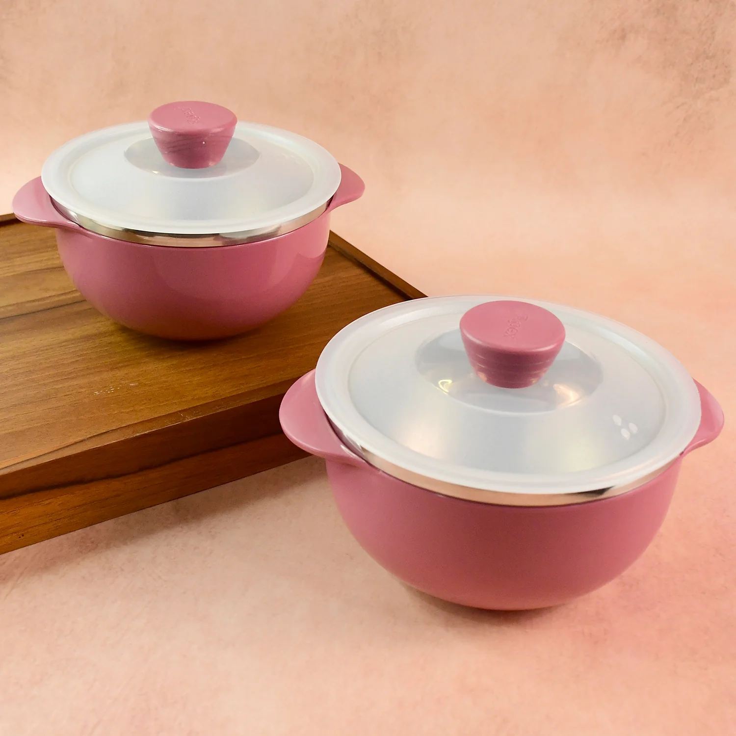 Apex Premium Plastic Serving Bowl Set with Lids (2 Pc) - Image 3