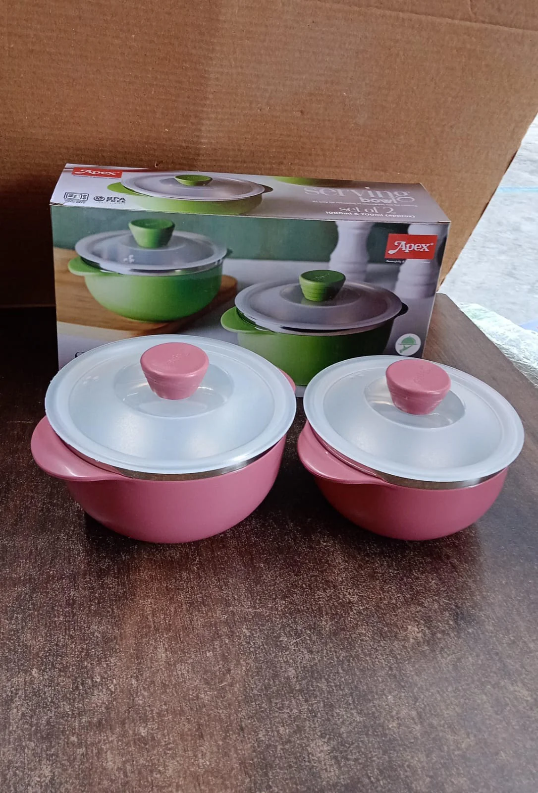 Apex Premium Plastic Serving Bowl Set with Lids (2 Pc) - Image 7