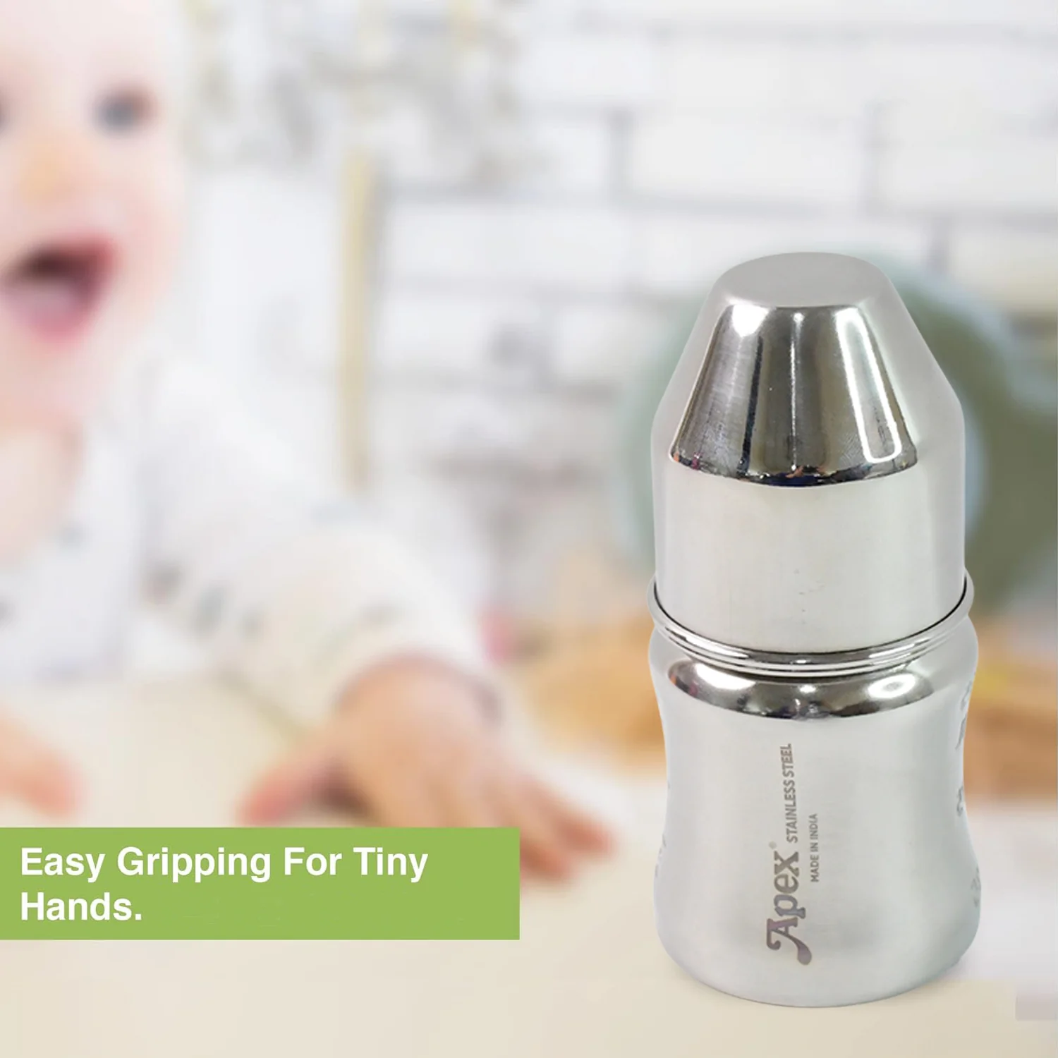 Apex Premium Stainless Steel Baby Feeding Bottle (125 ML / 1 Pc) - Image 3