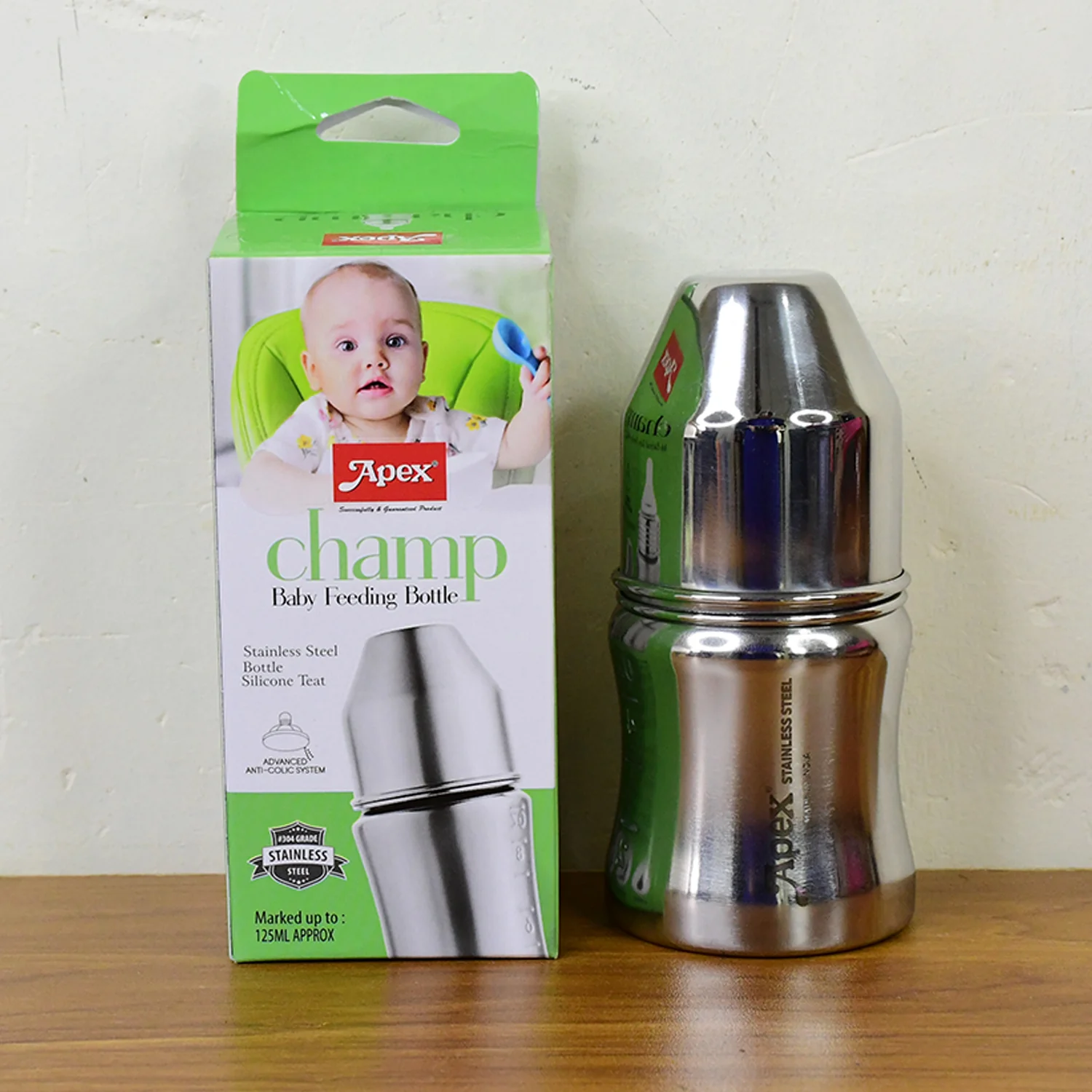 Apex Premium Stainless Steel Baby Feeding Bottle (125 ML / 1 Pc) - Image 9