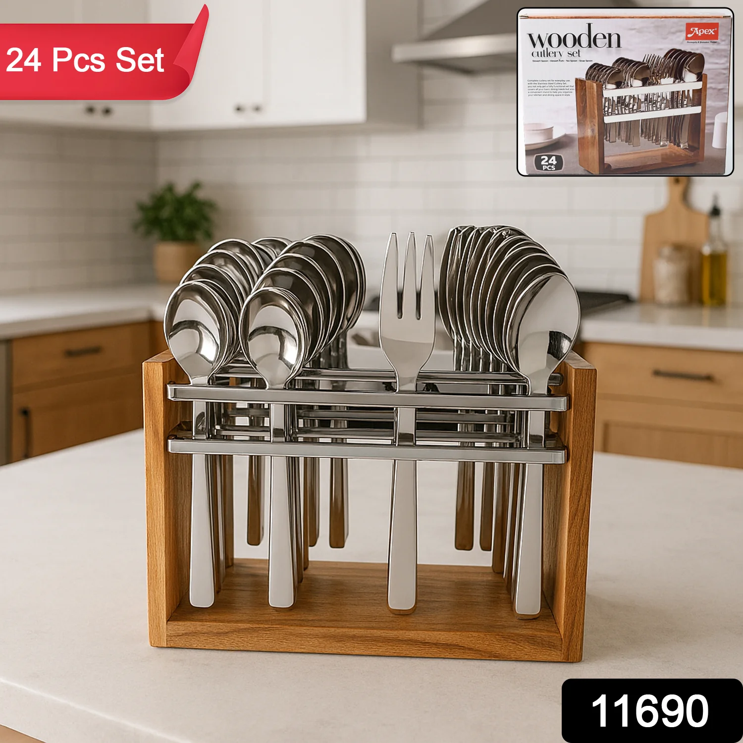 Apex Premium Stainless Steel Cutlery Set (24 Pc) - Image 2