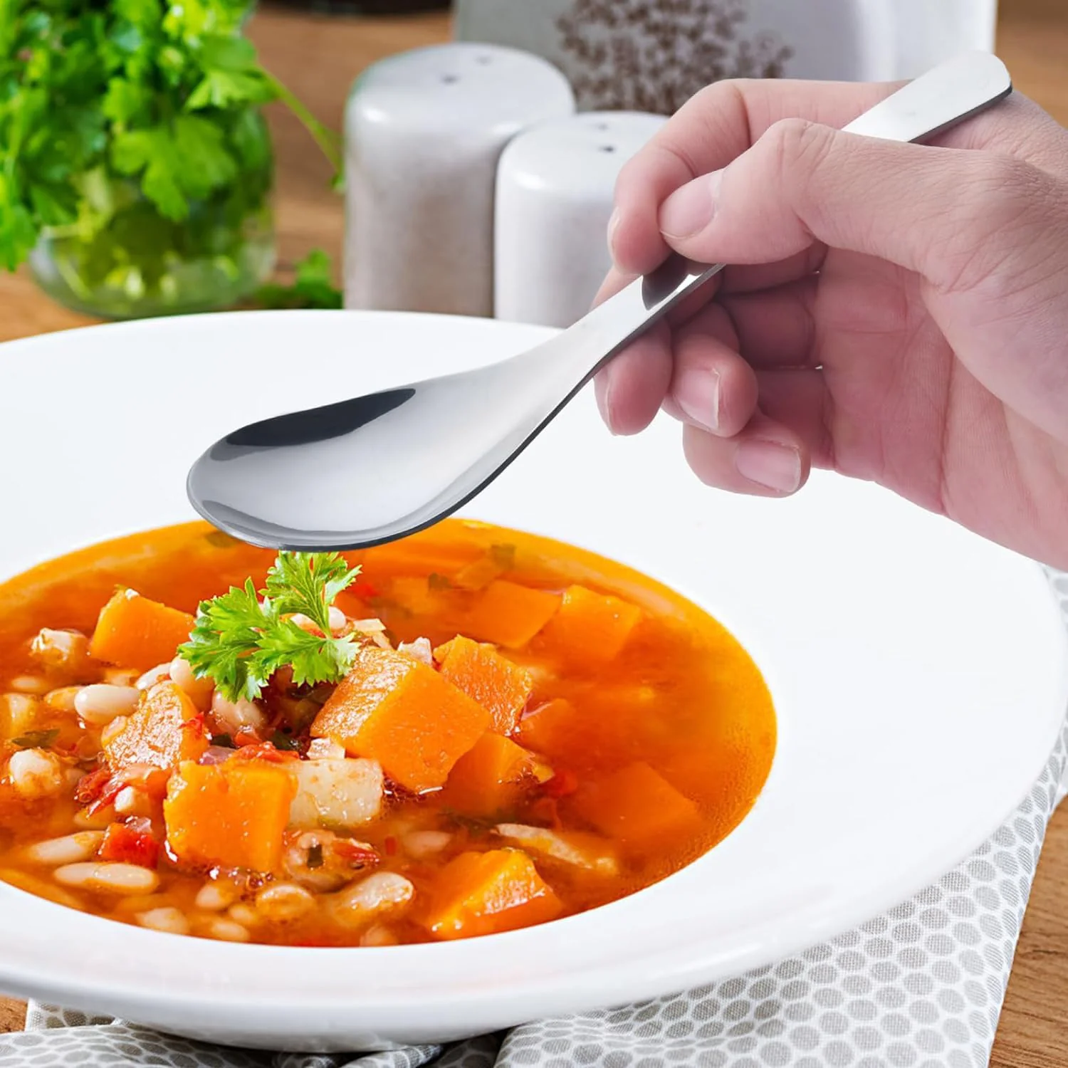 Apex Premium Stainless Steel Soup Spoon Set – 6 Pieces - Image 4